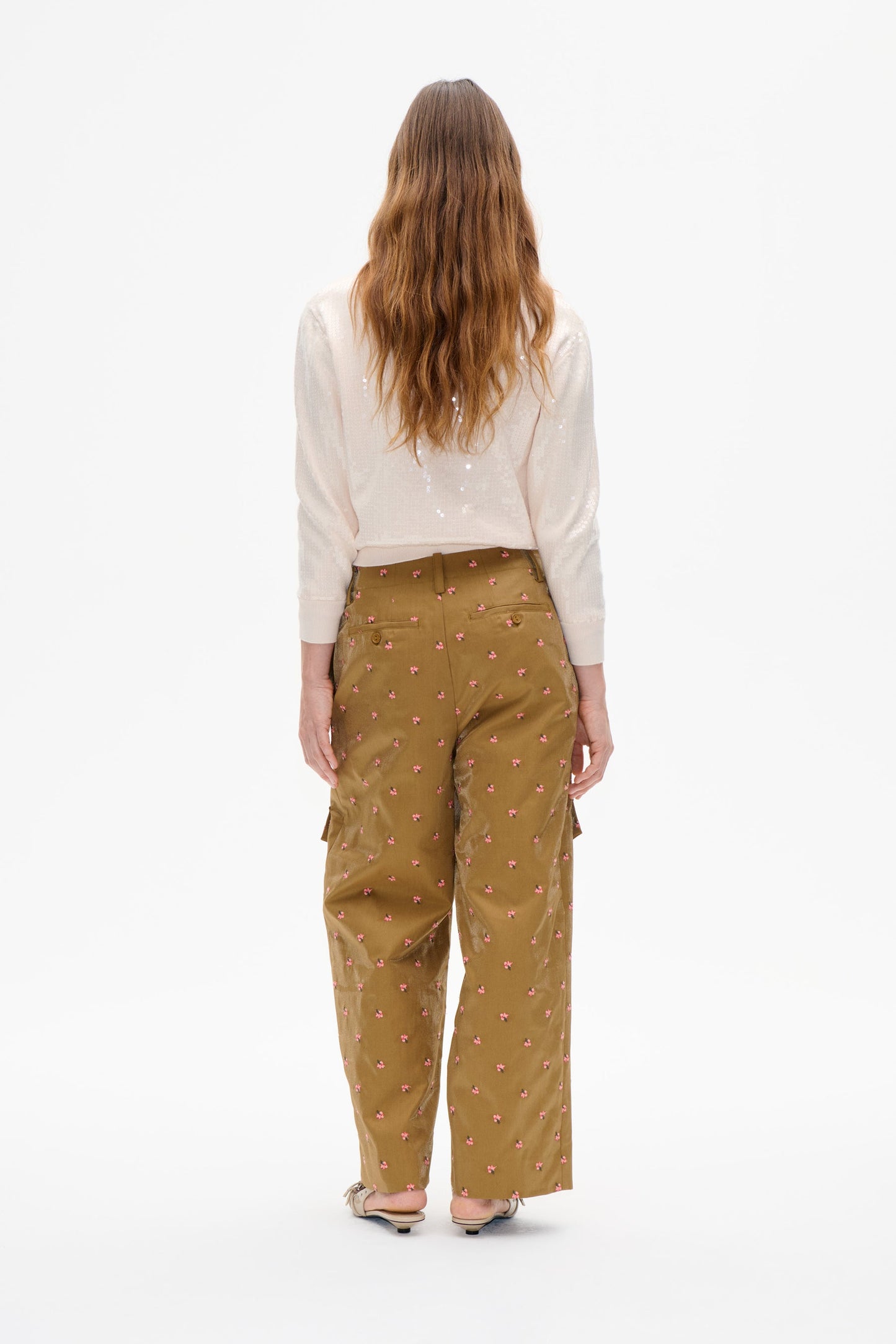 Neria Pants - Brown Rose Flower