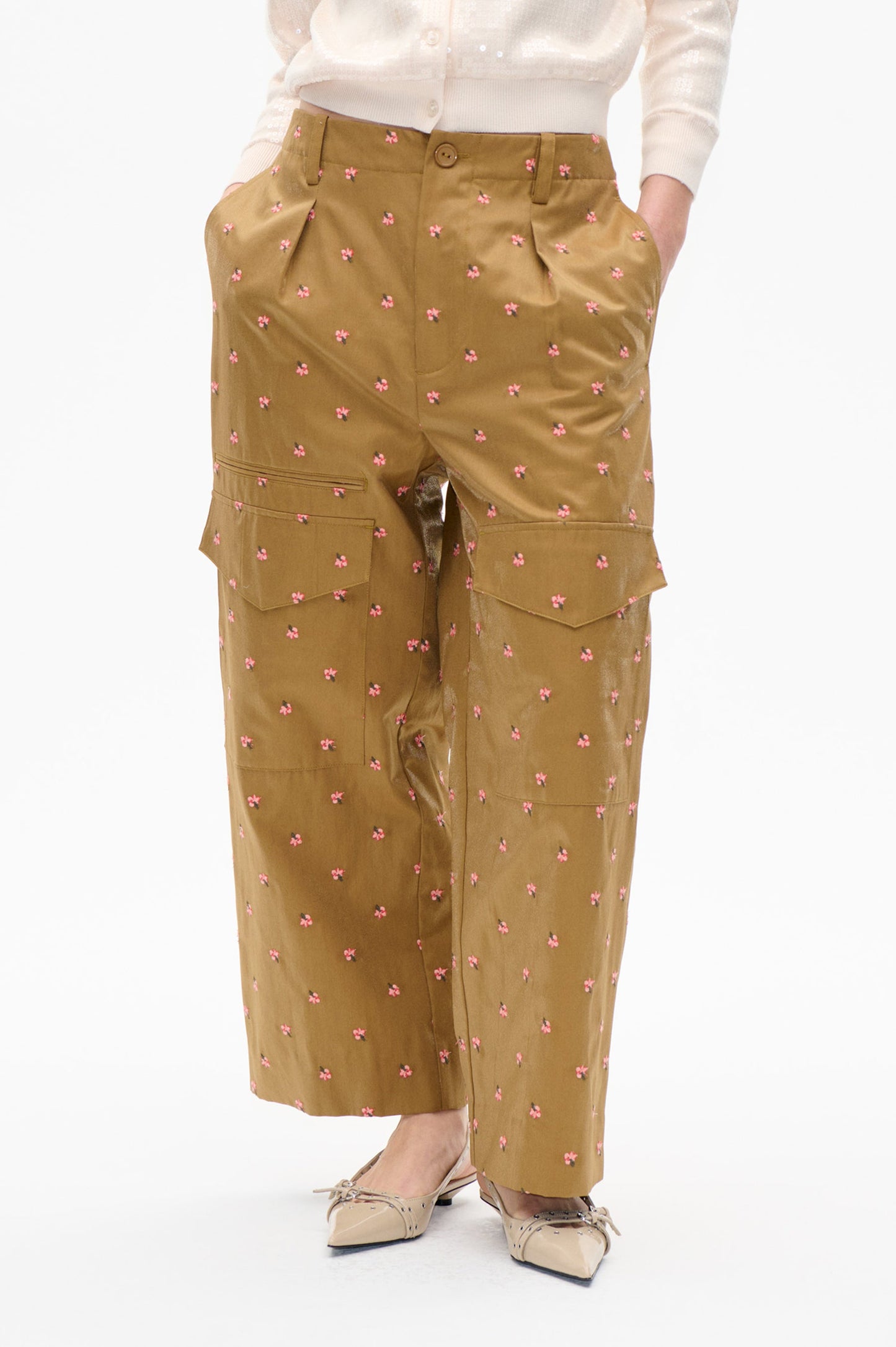 Neria Pants - Brown Rose Flower