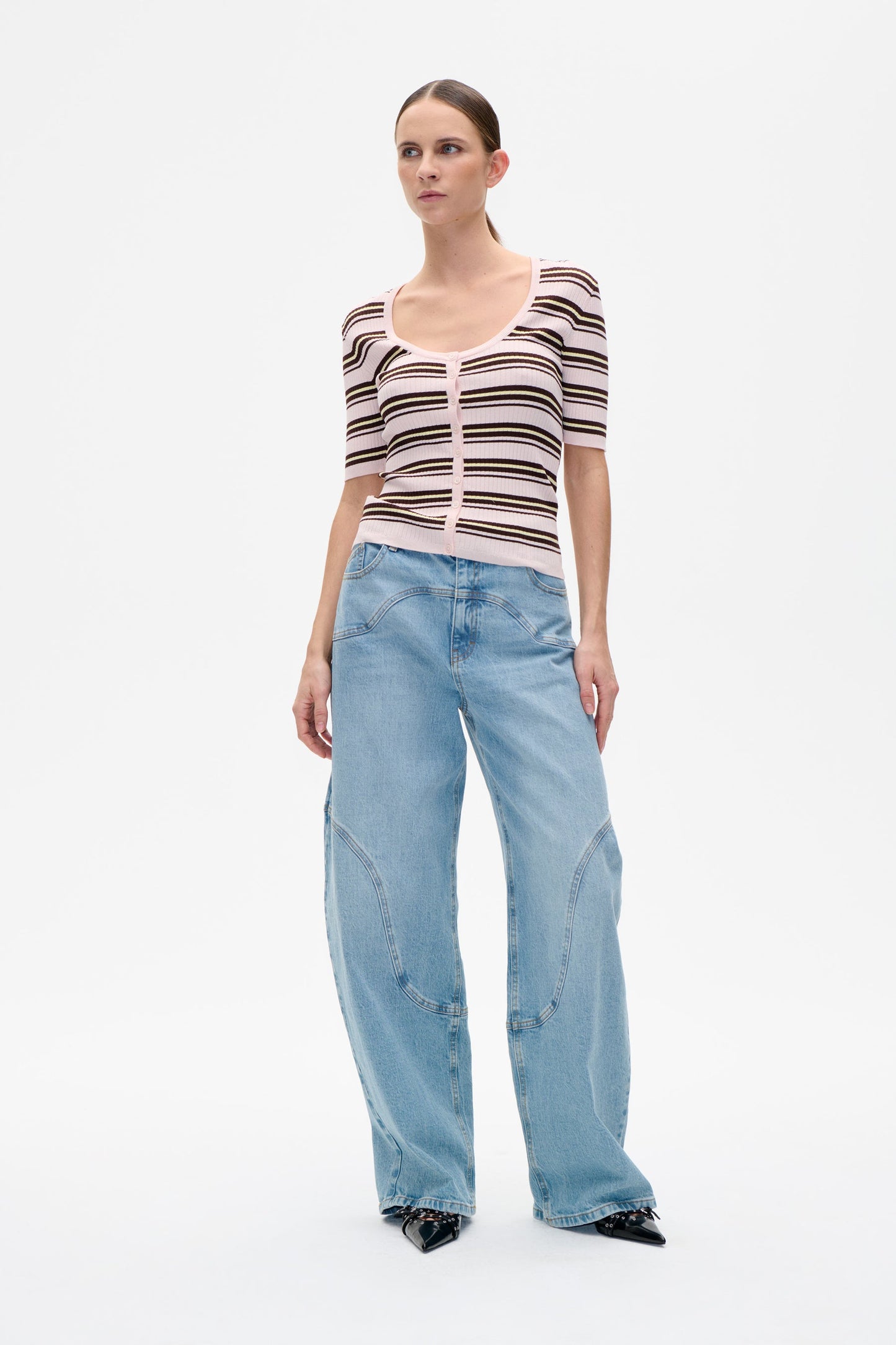 Calyn Top - Pastel Pink Stripe