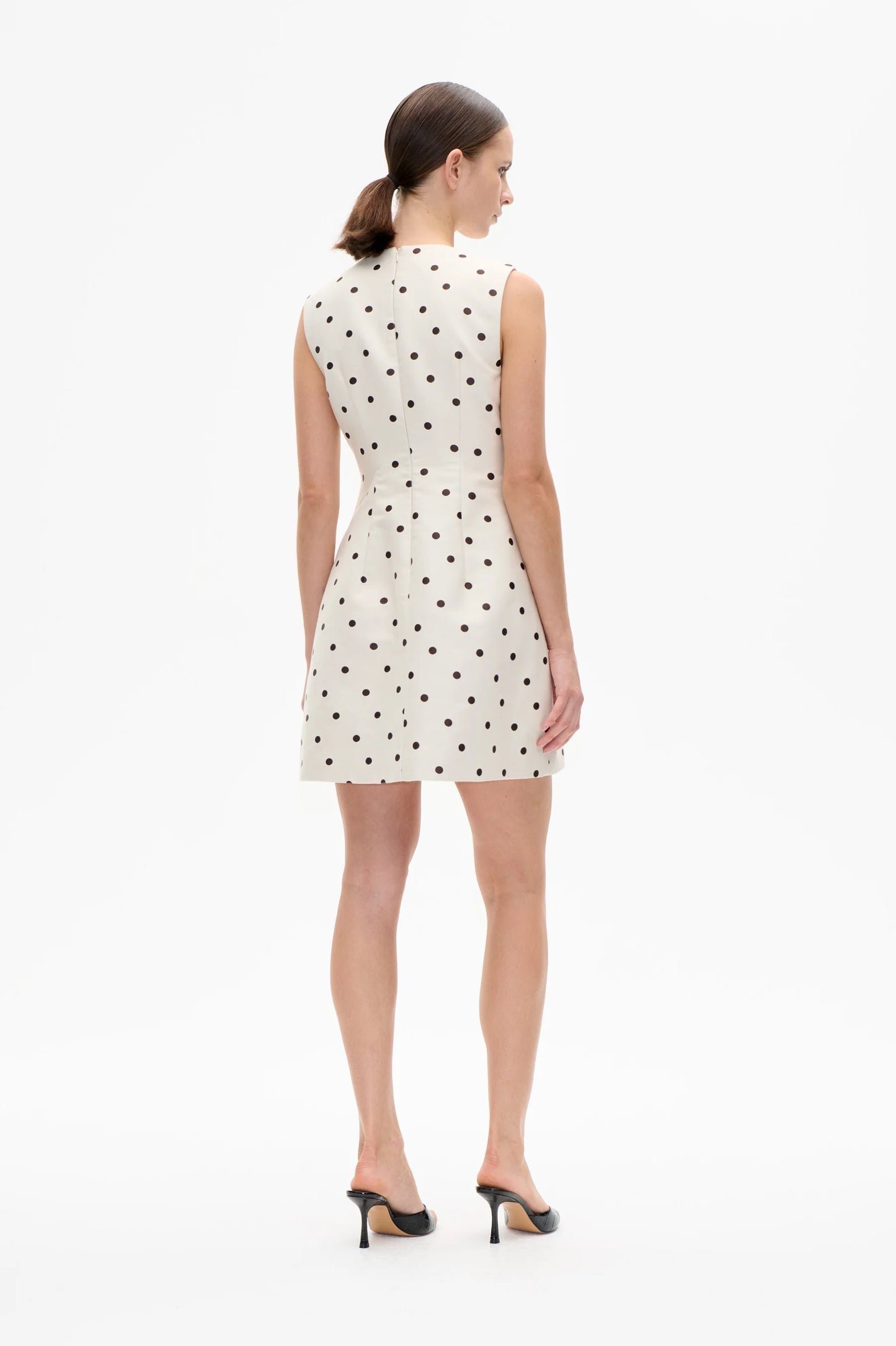 Amayah Dress - Egret Cream Dot