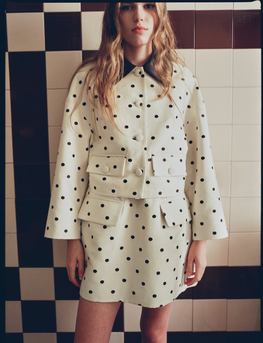 Bebeth Jacket - Egret Cream Dot