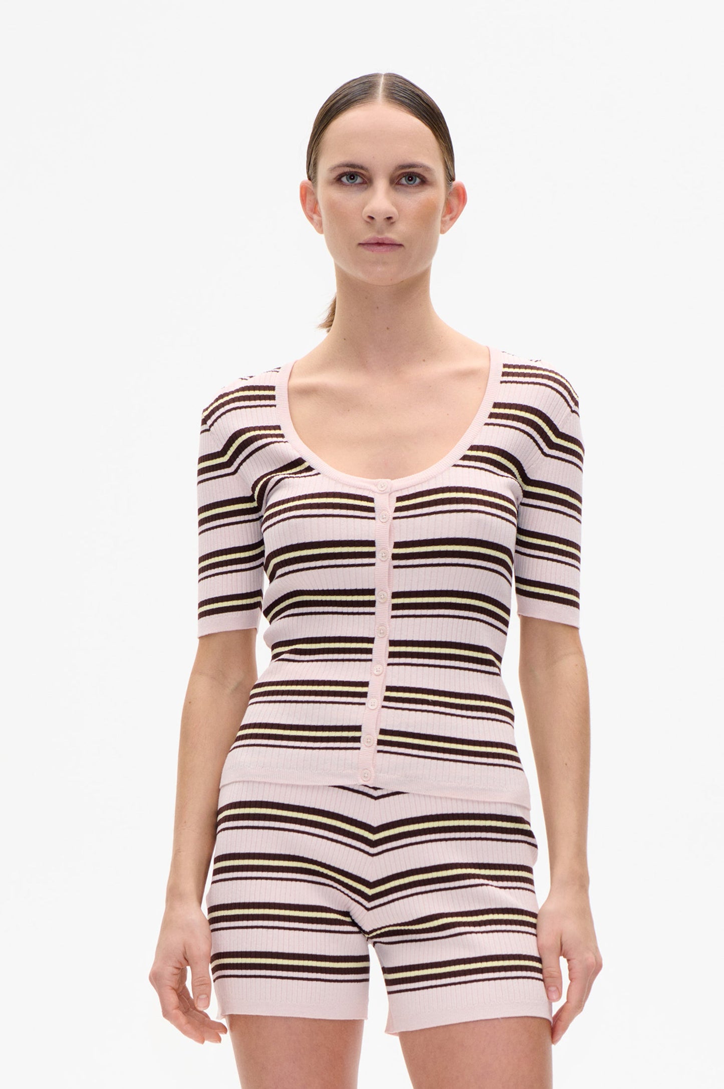Calyn Top - Pastel Pink Stripe