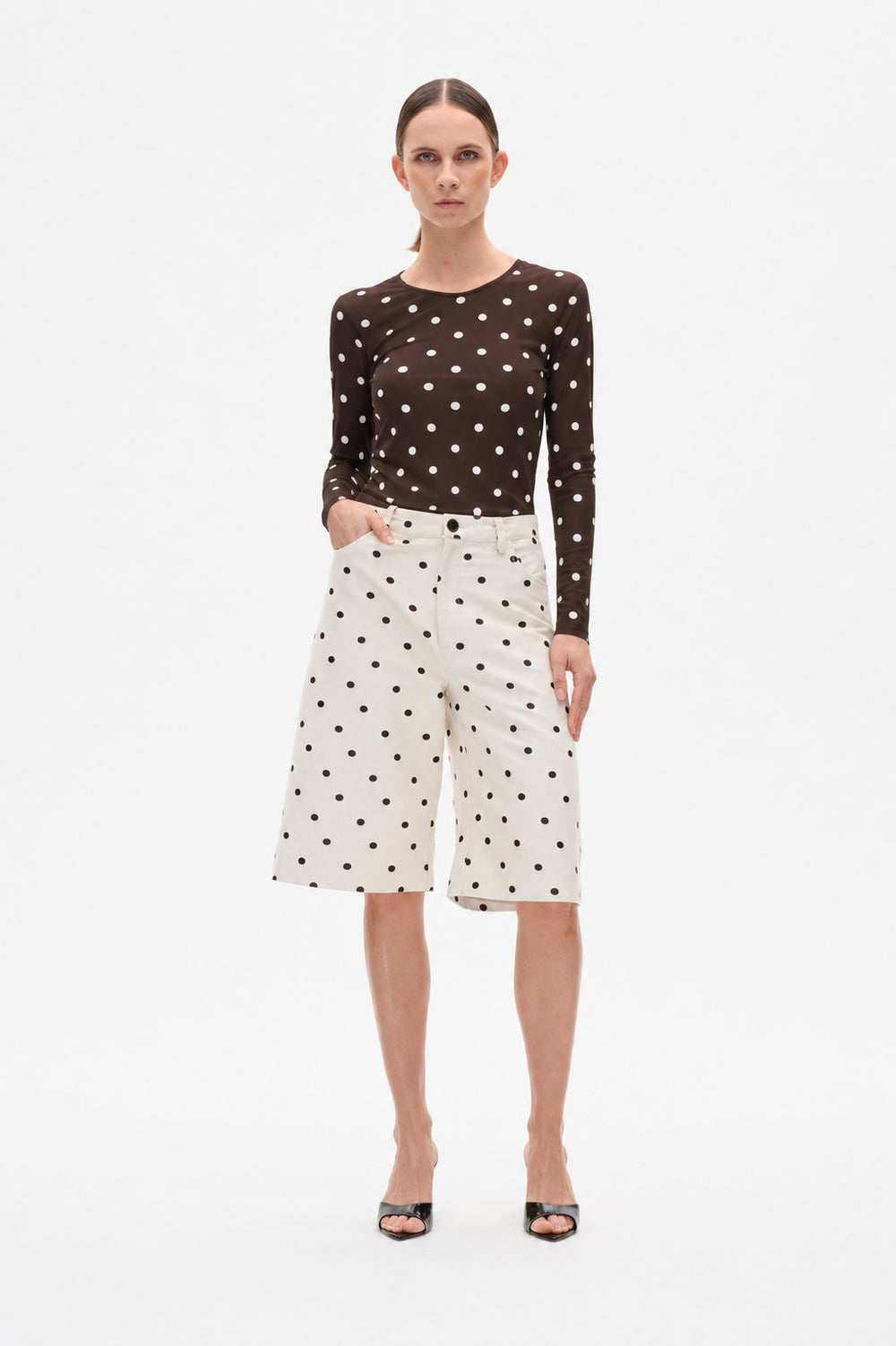 Jodie Top - Coffee Bean Dots