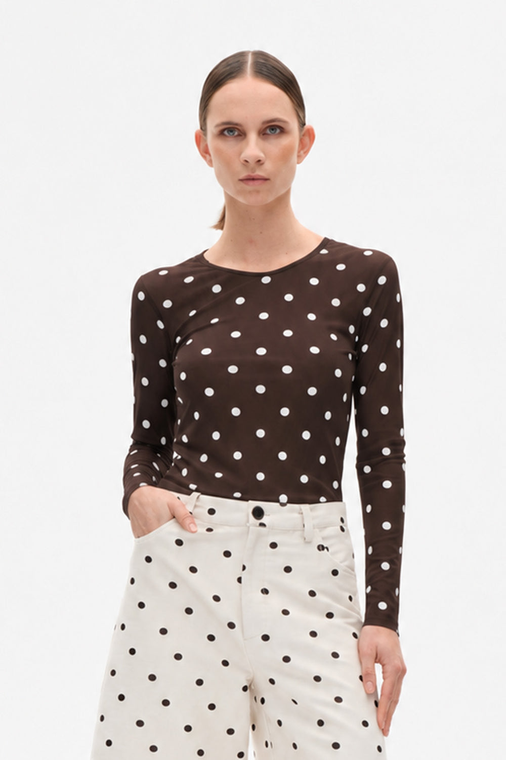 Jodie Top - Coffee Bean Dots