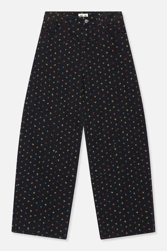Napolen Jeans - Black-Petit-Flower