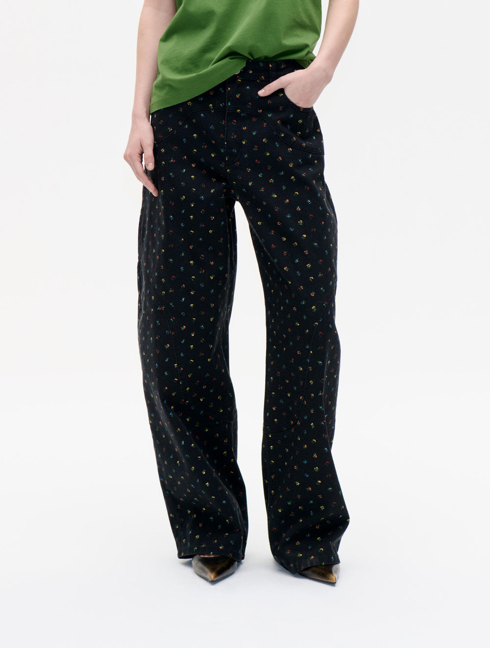 Napolen Jeans - Black-Petit-Flower