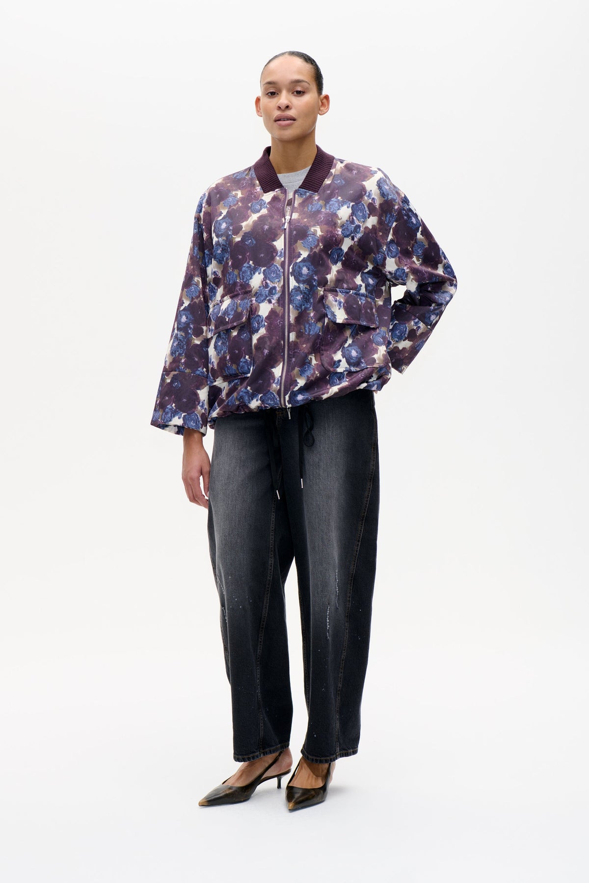 Boline Jacket - Dusty Grey Flower