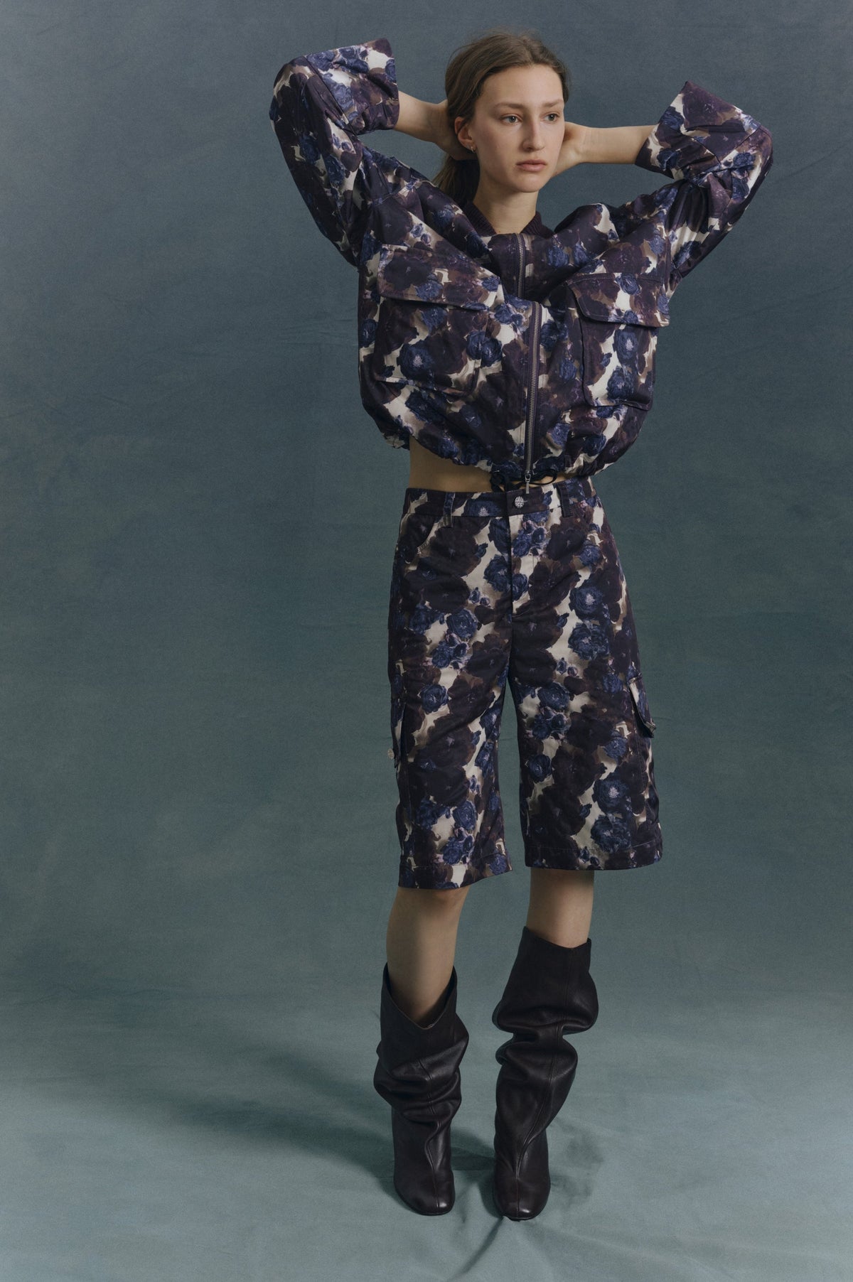 Boline Jacket - Dusty Grey Flower