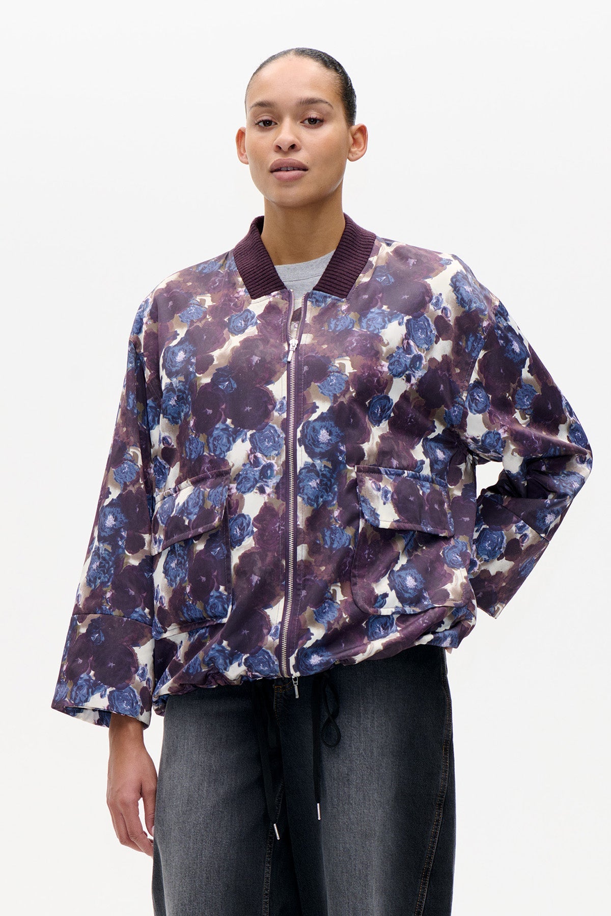 Boline Jacket - Dusty Grey Flower
