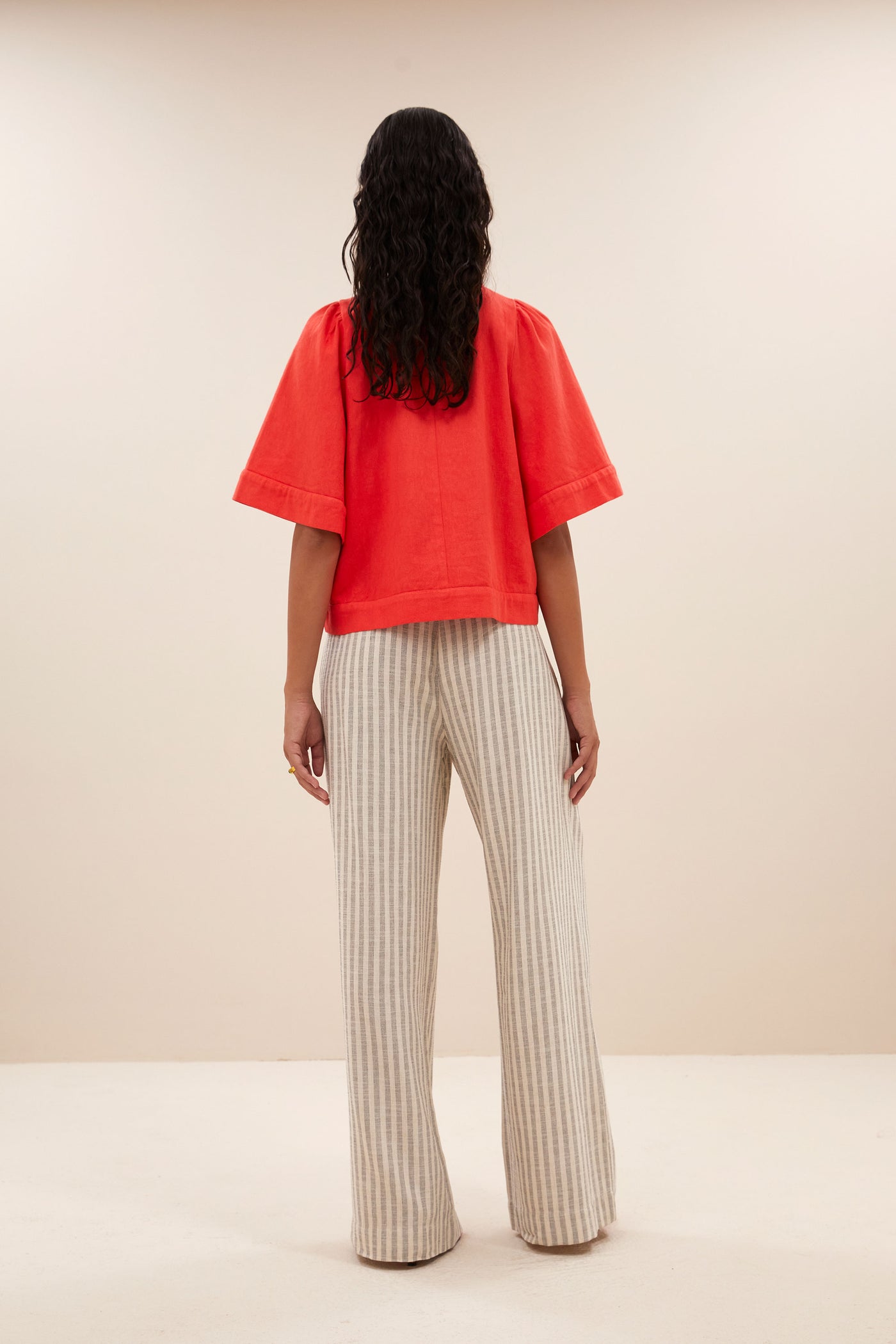 Olivia Twill Blouse - Poppy Red