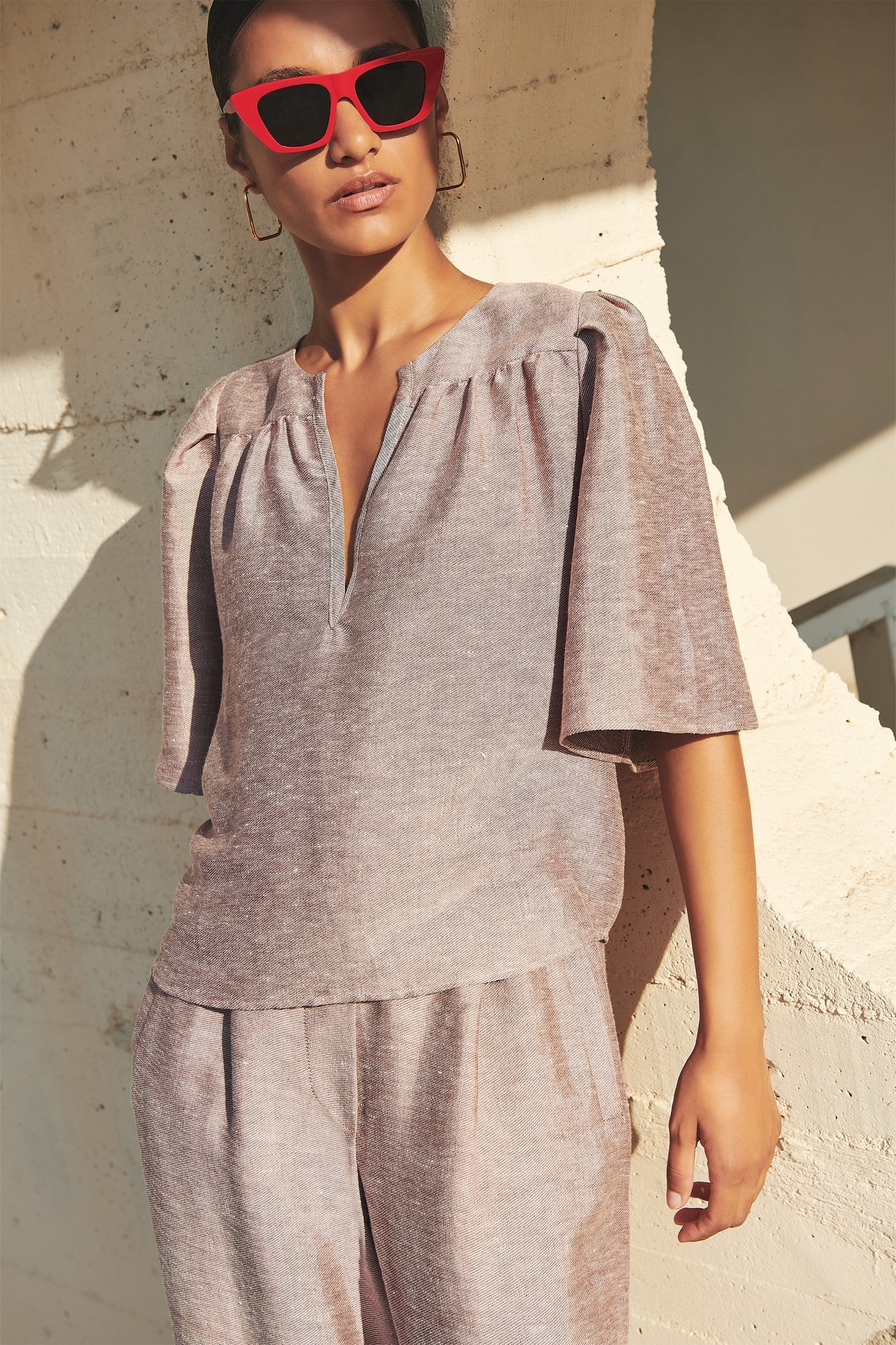 Blake Gloss Blouse - Mellow Rose
