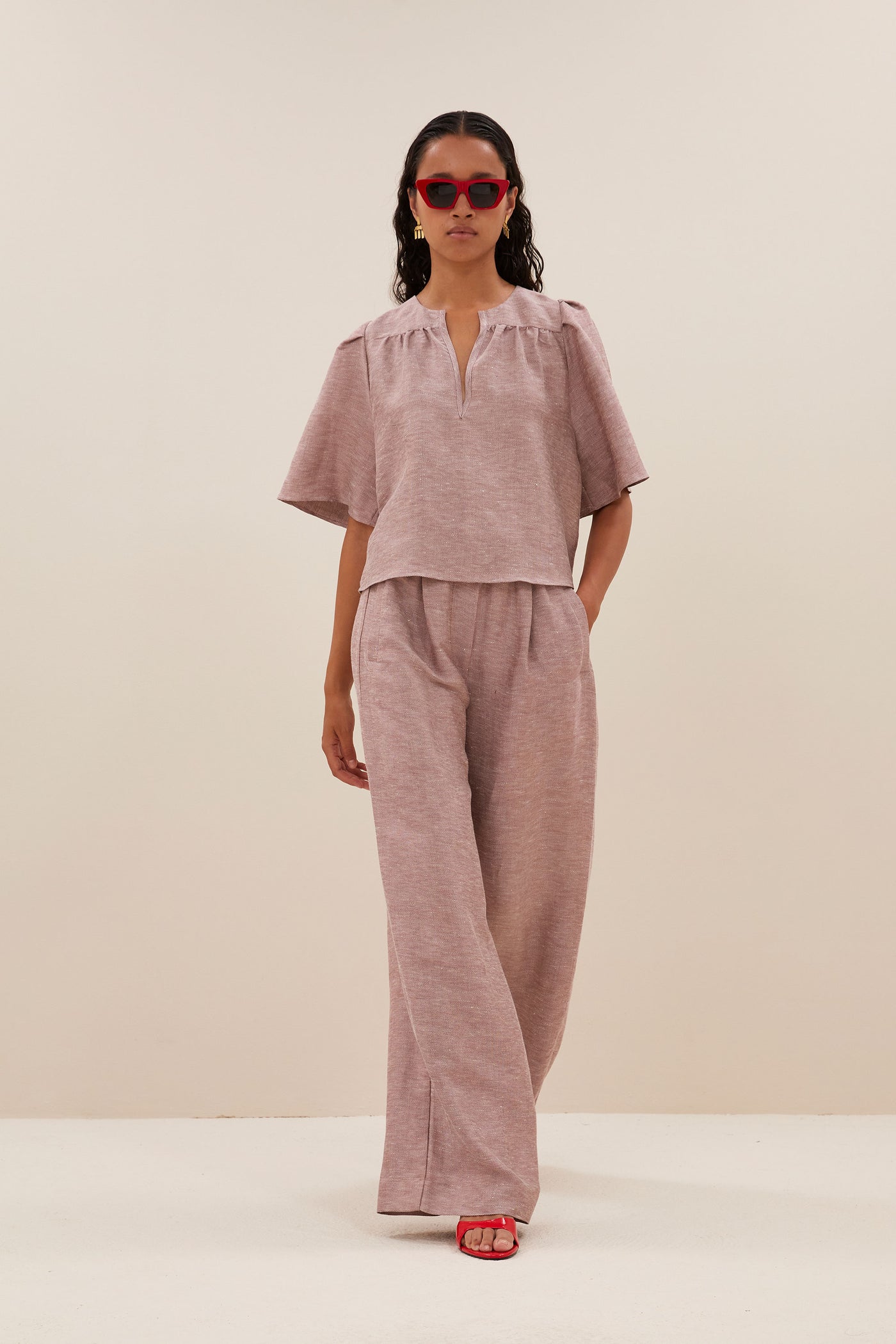 Blake Gloss Blouse - Mellow Rose