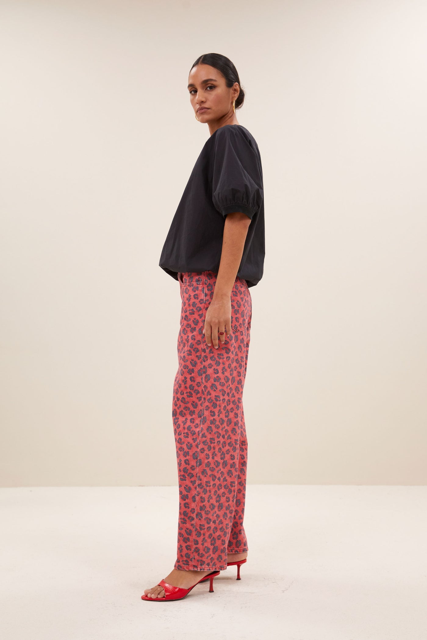 Lew Red Cheetah Pants - Red Cheetah Print