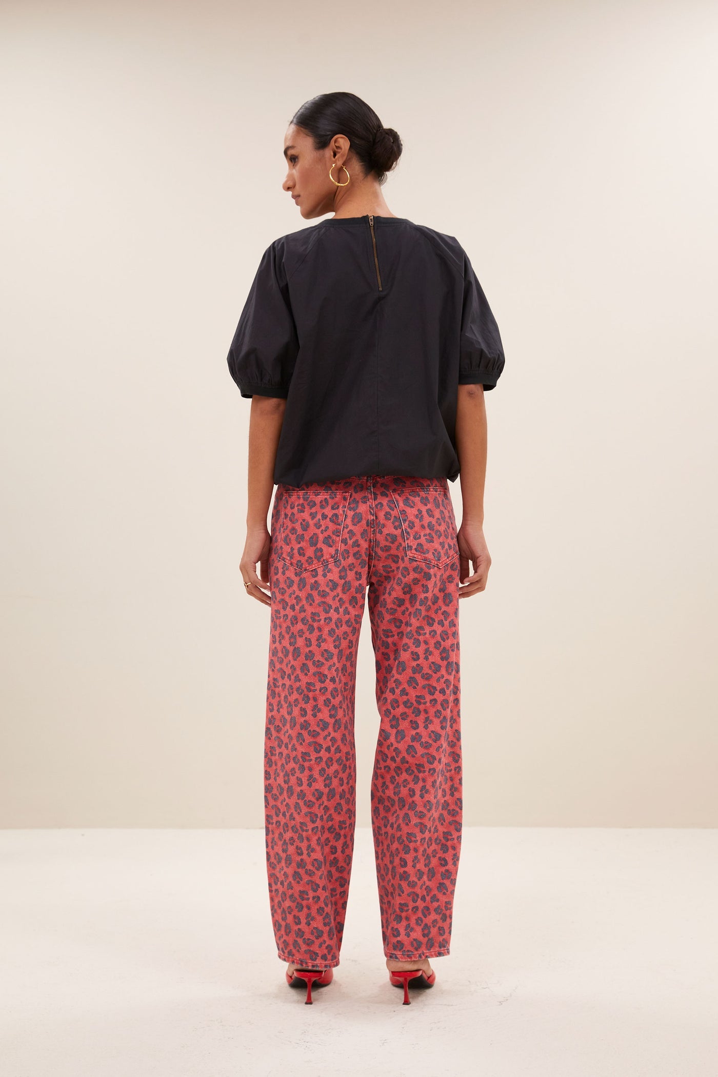 Lew Red Cheetah Pants - Red Cheetah Print