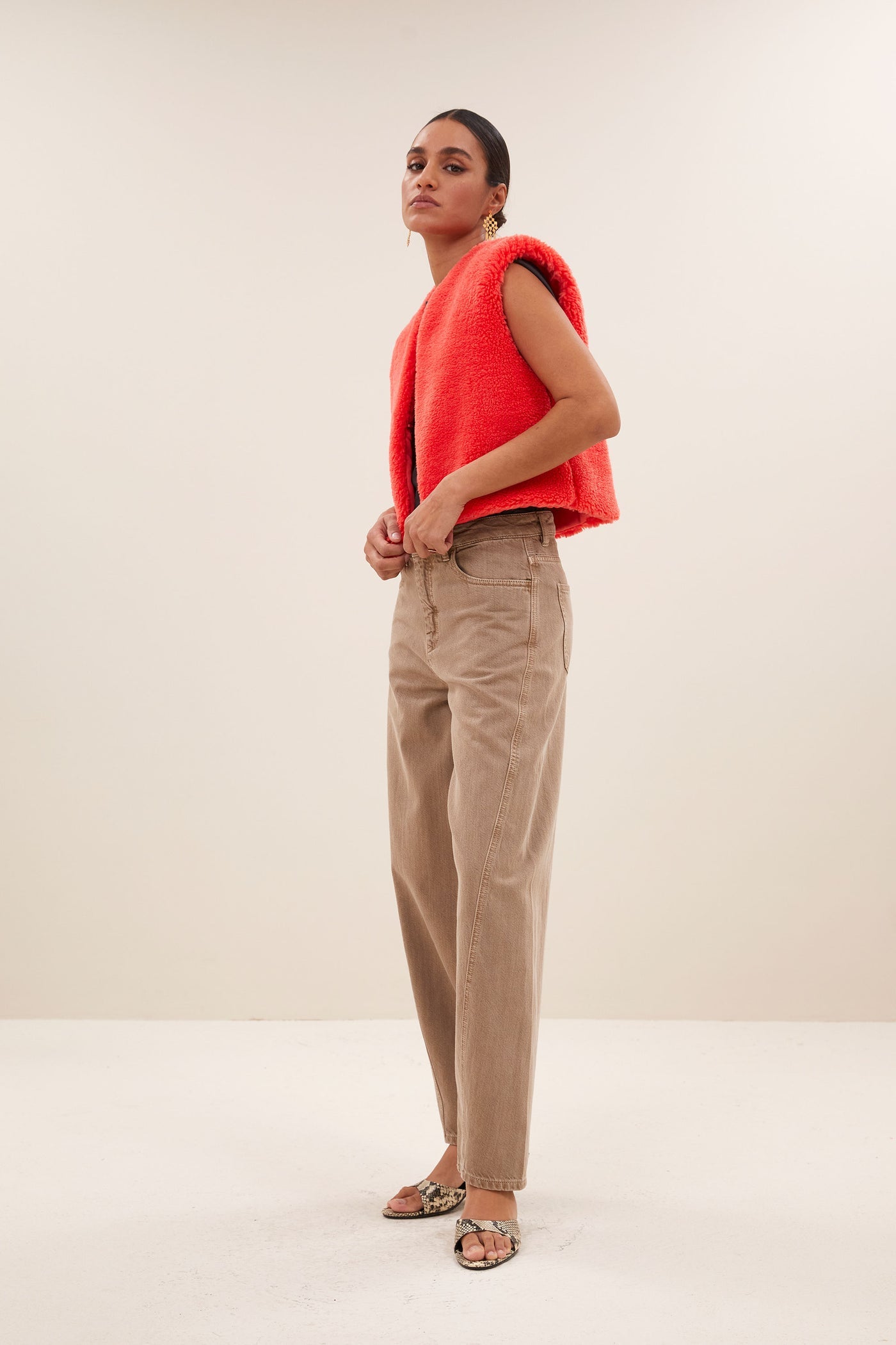 Wolly Red Gilet - Poppy red