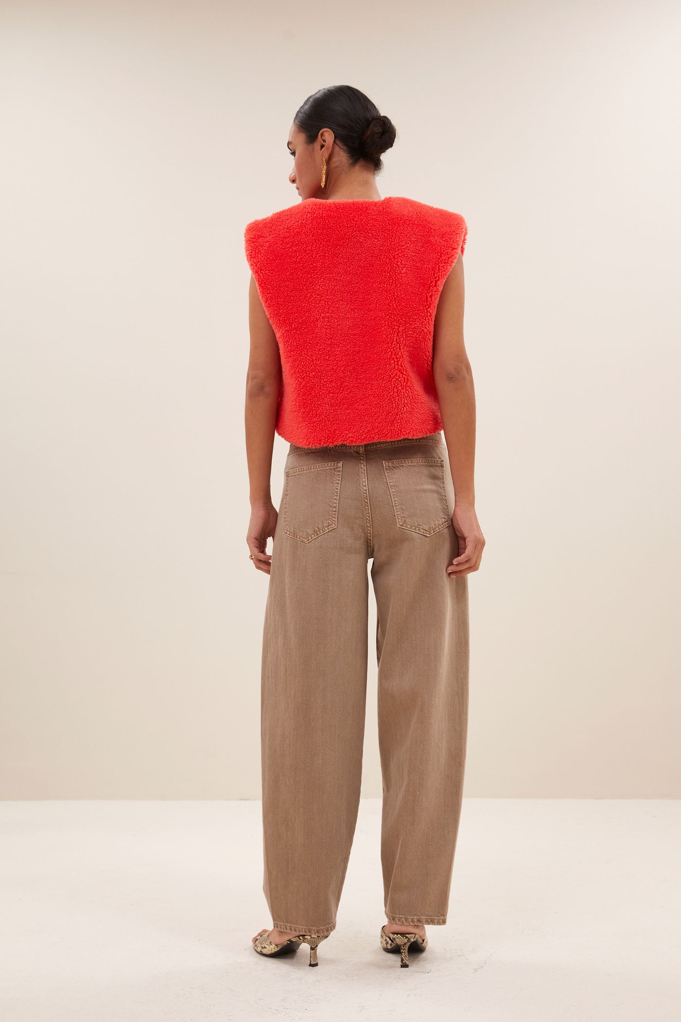 Wolly Red Gilet - Poppy red