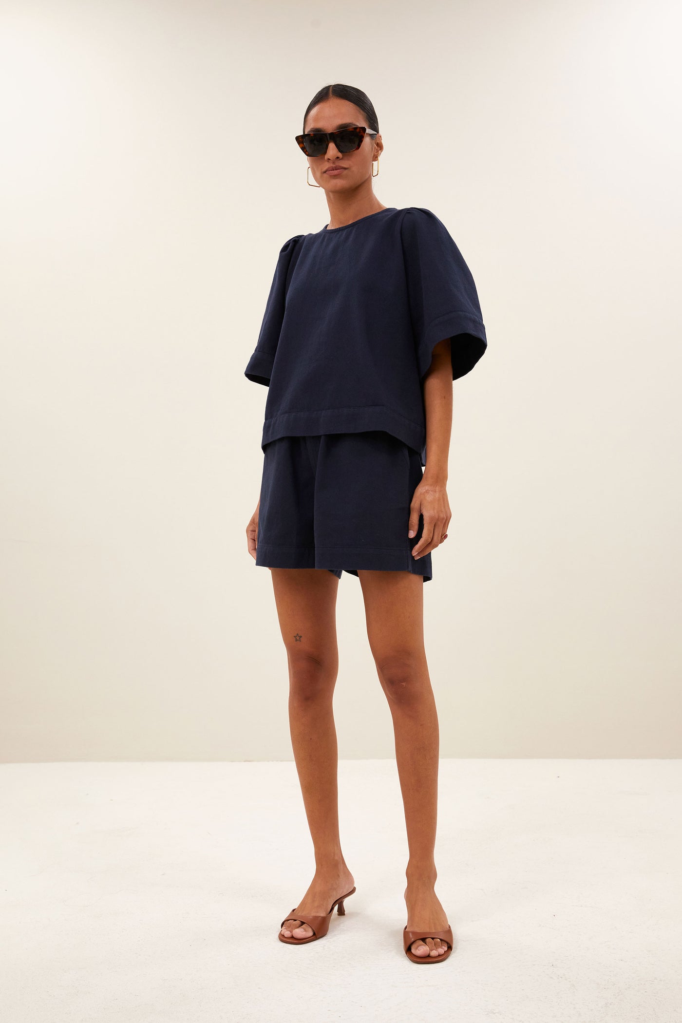 Olivia Twill Blouse - Captain Blue