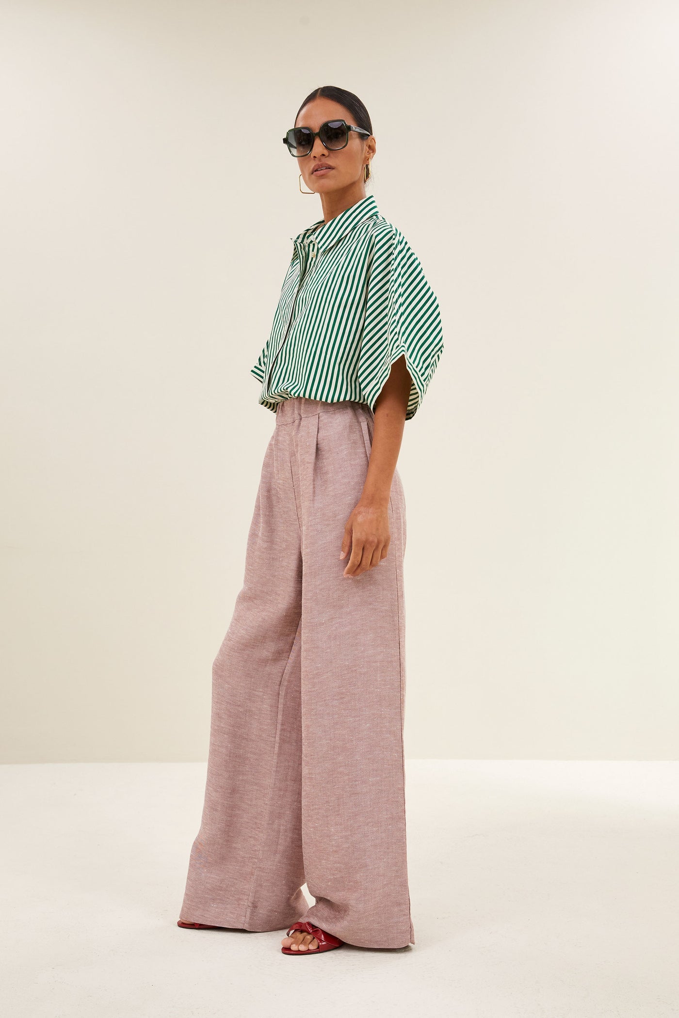 Sunny Stripe Blouse - Evergreen Stripe