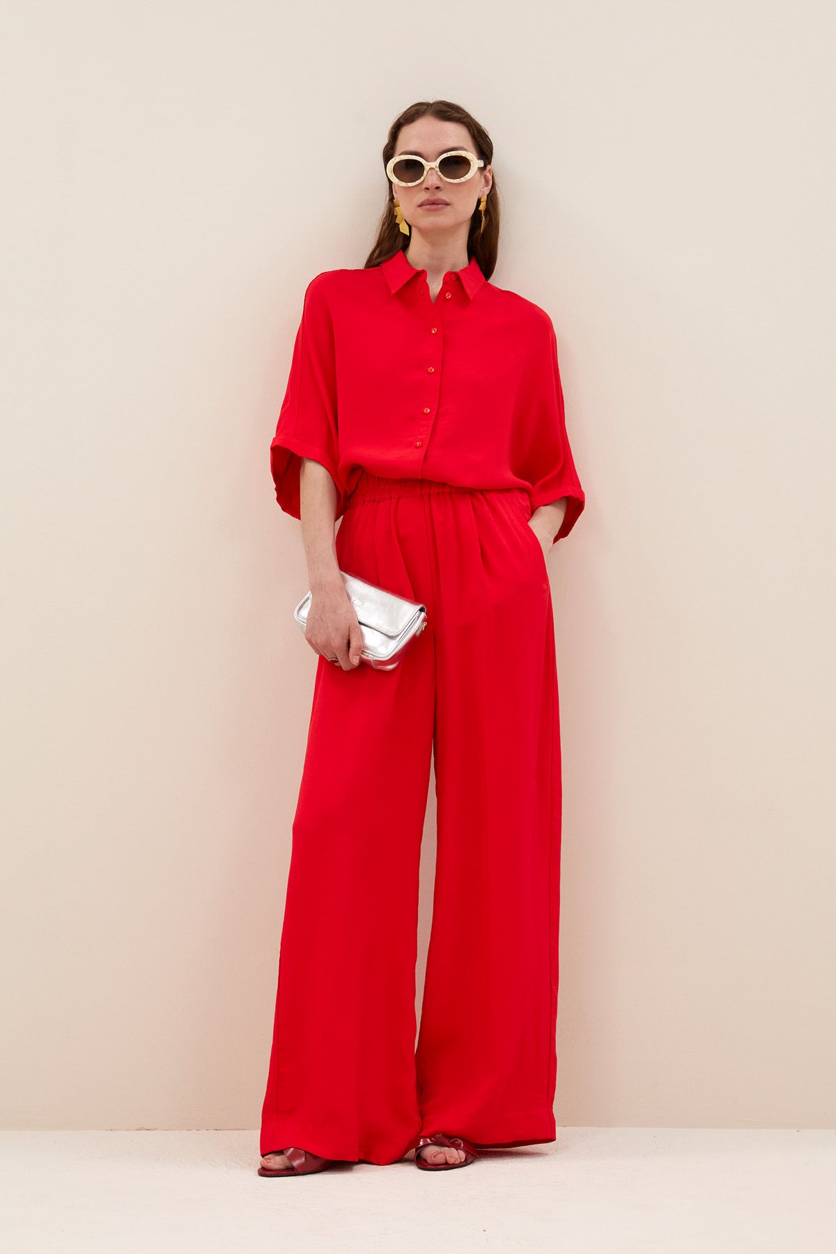 Sunny Satin Stripe Blouse - Lollipop