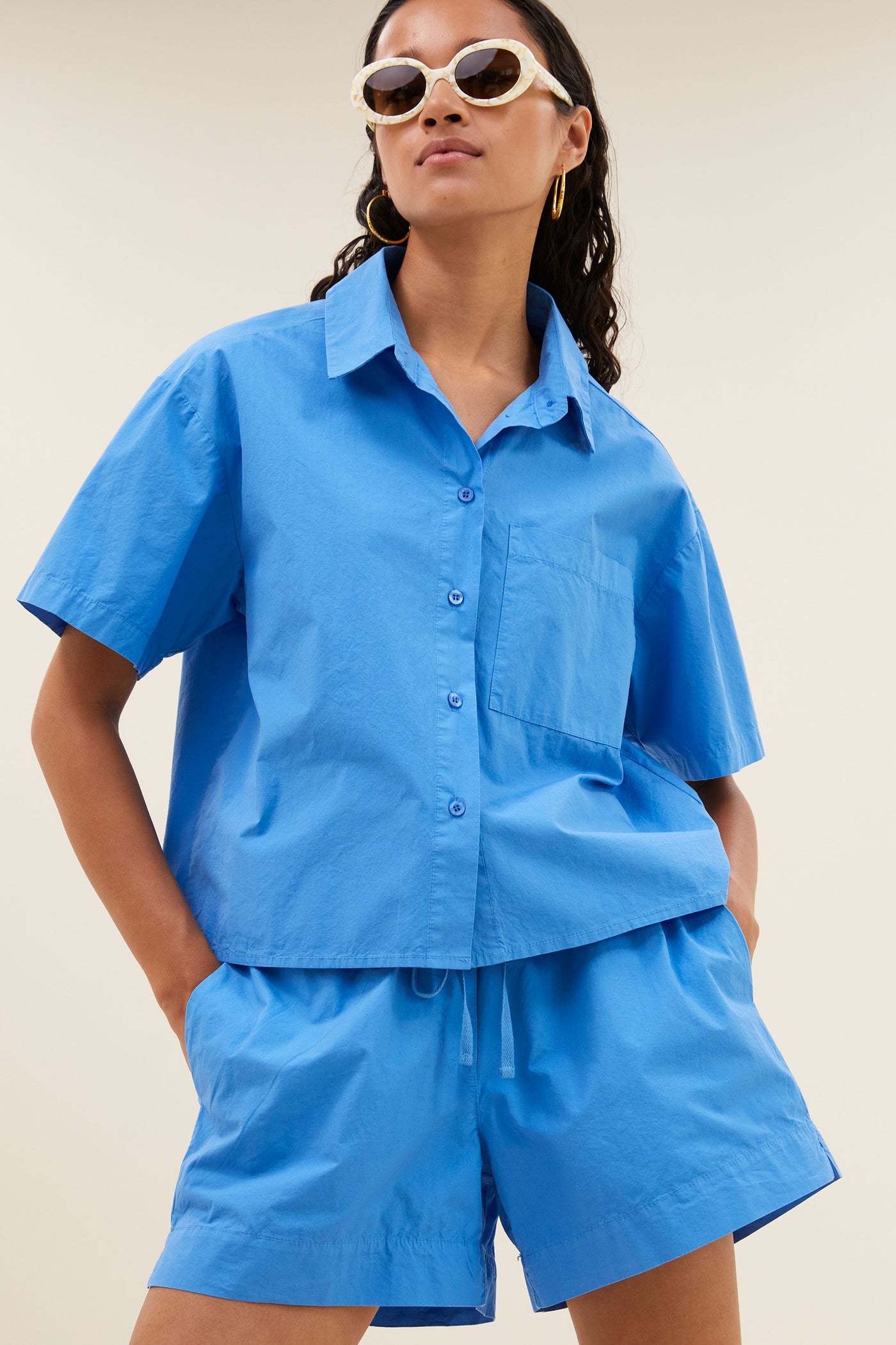 Iio Poplin Shorts - Regatta Blue