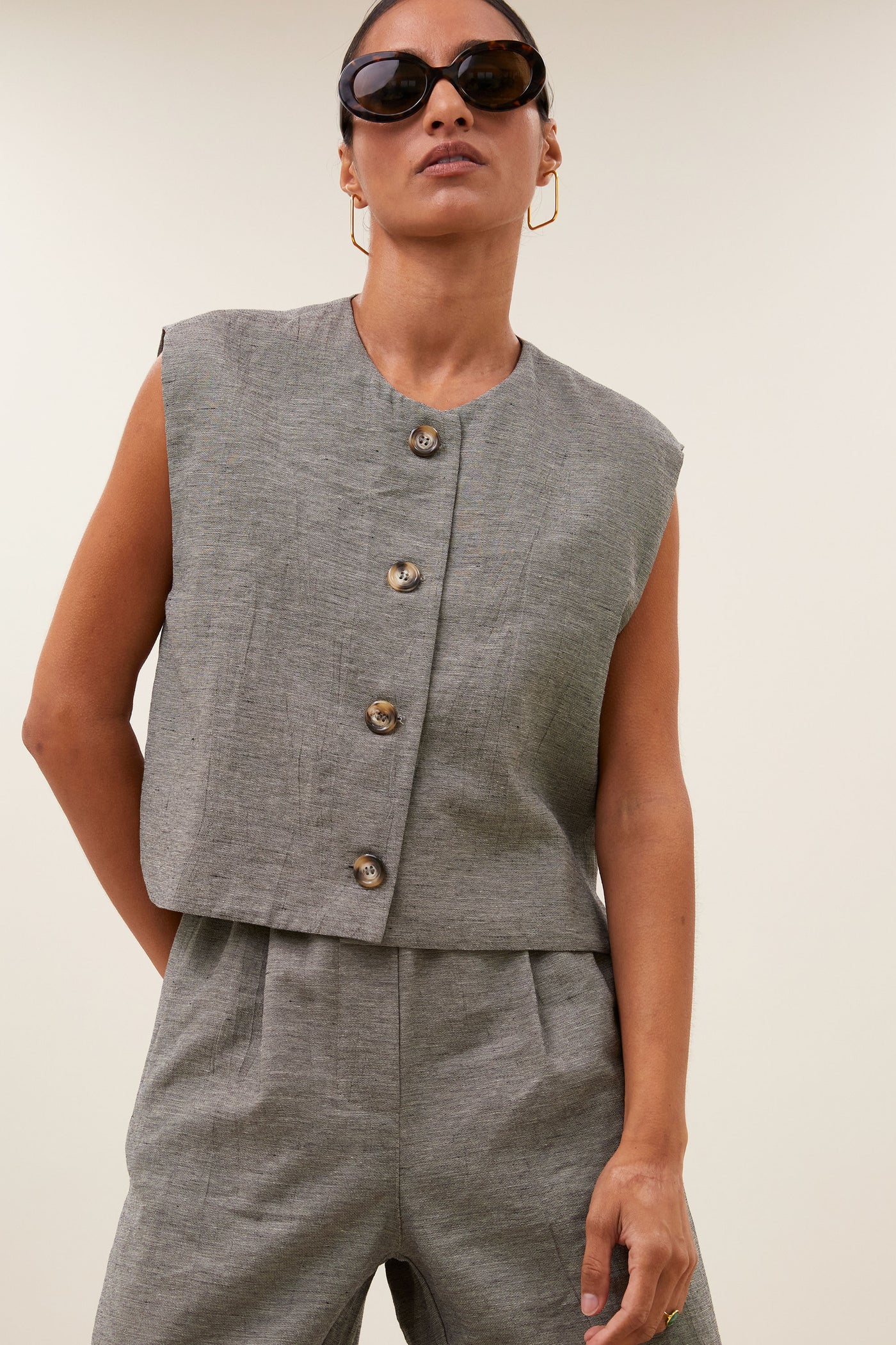 Nori Melange Gilet - Charcoal Melee