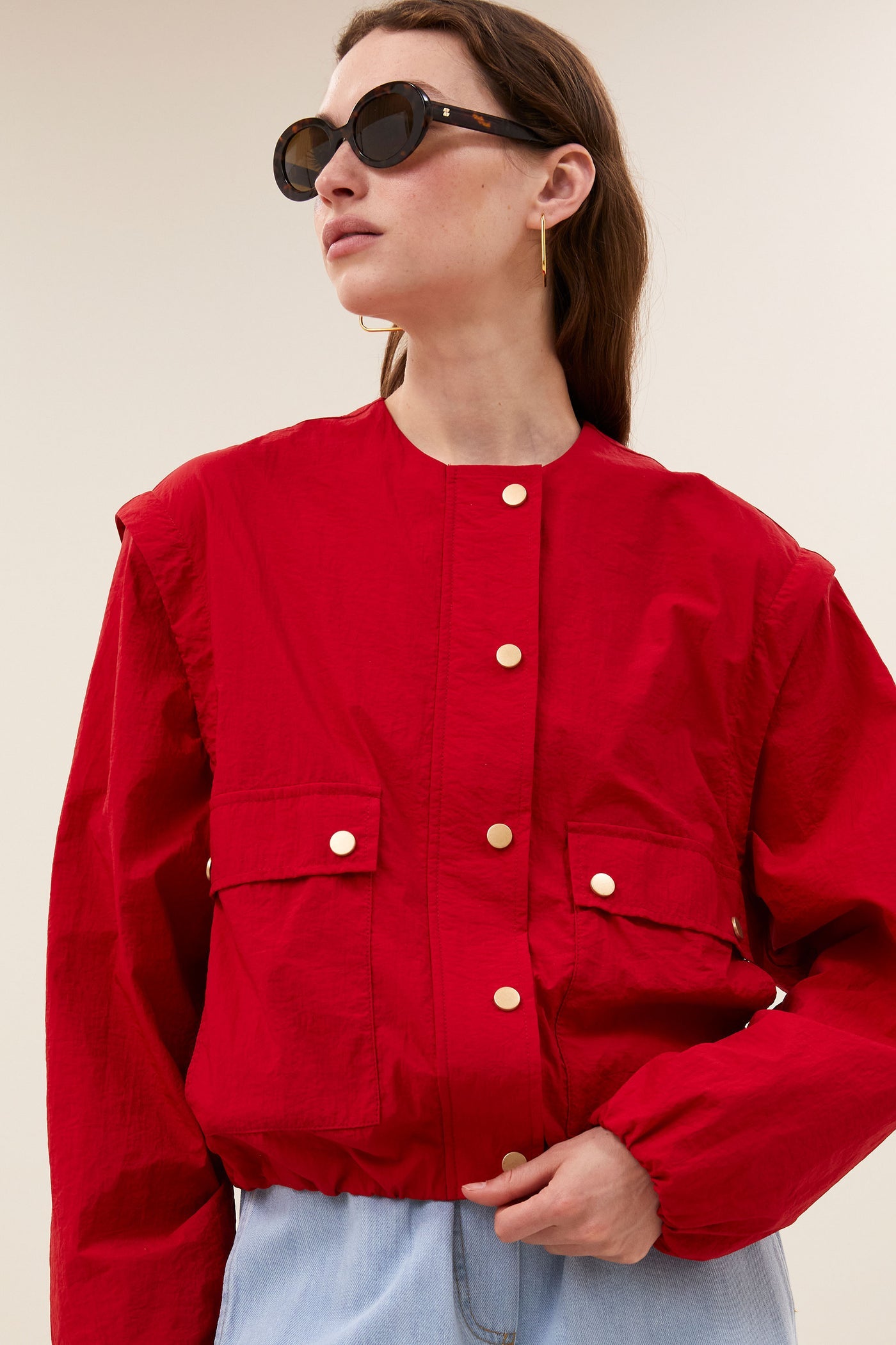 Maggie Zip Jacket - Red