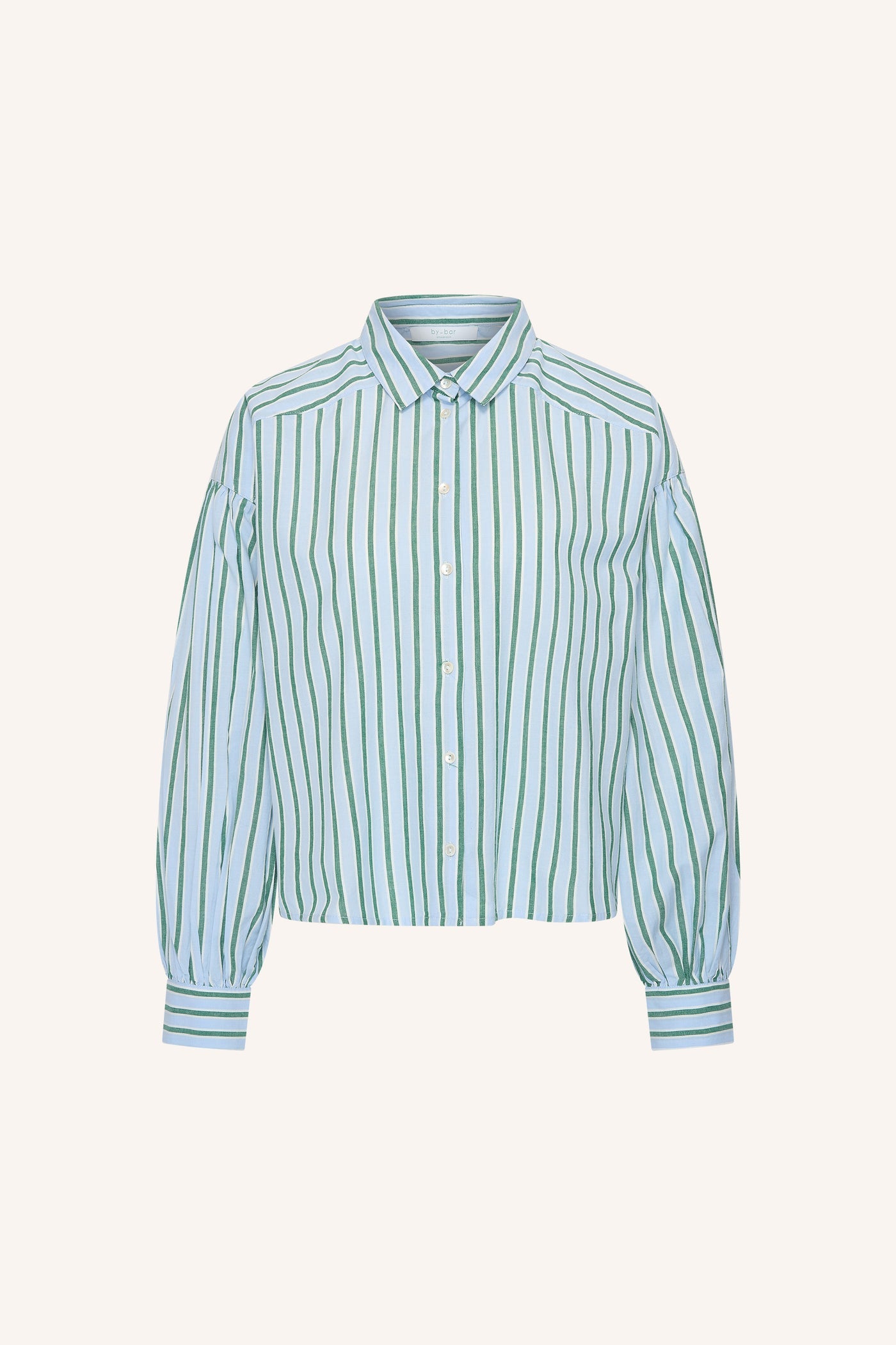 Sarah Short Blouse - Green Sea Stripe