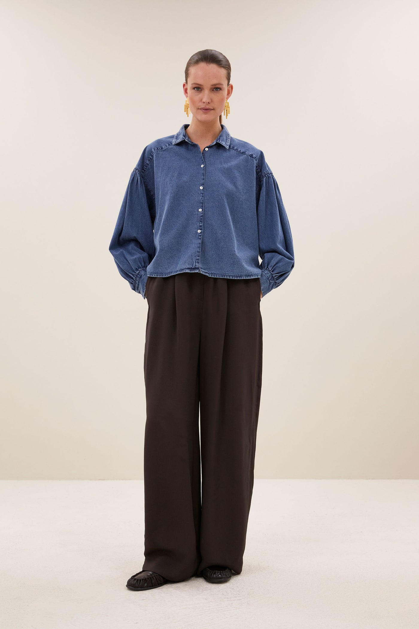 Pelle Satin Pants - Espresso