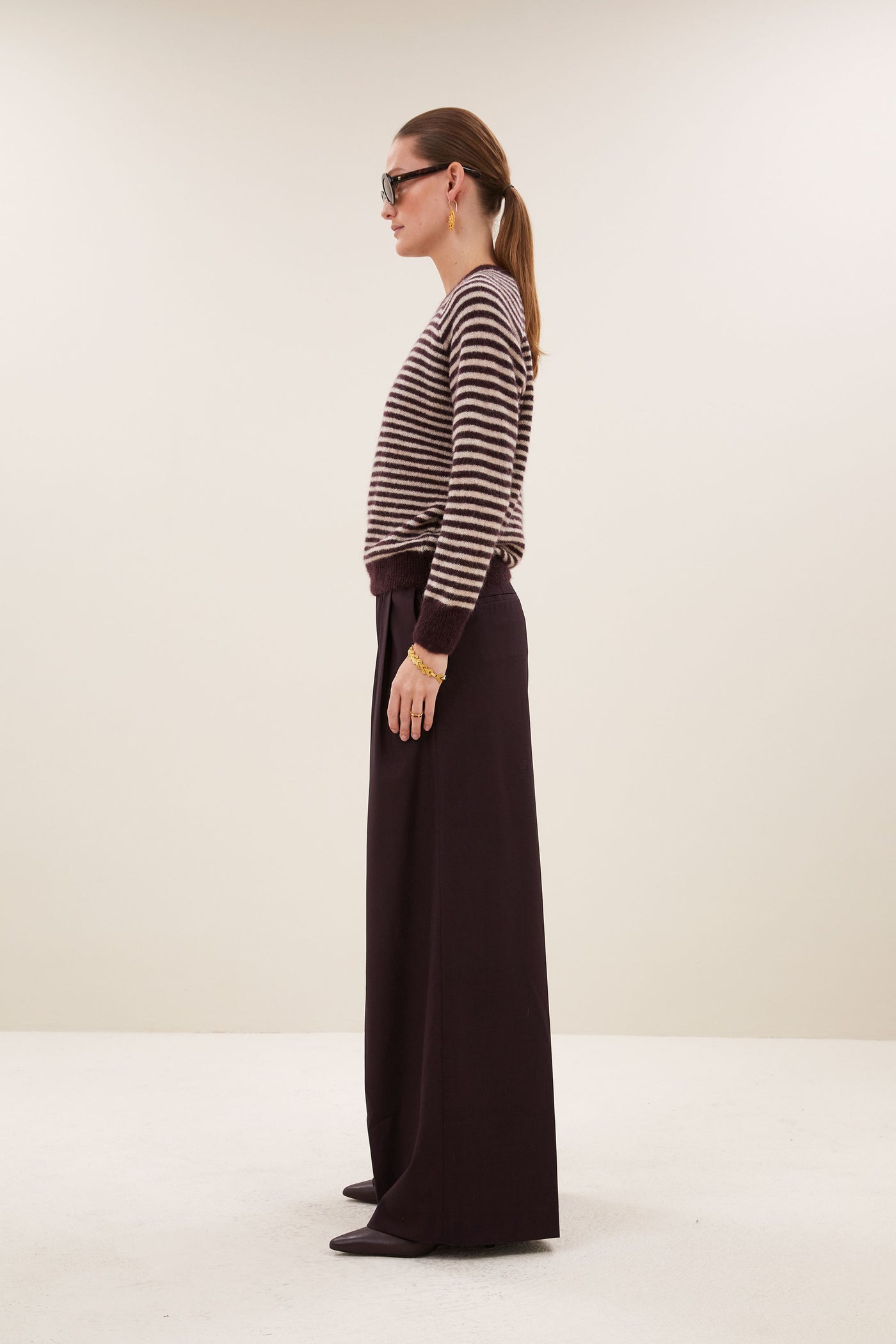 Sally Stripe Pullover - Burgundy Crush Stripe