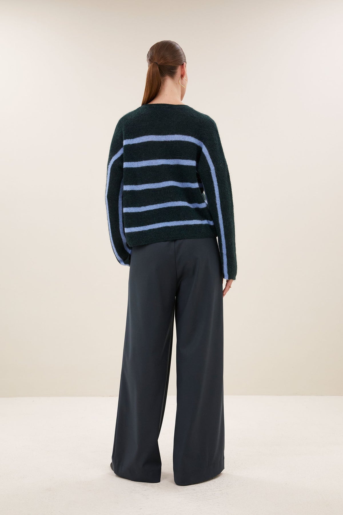 Vide Stripe Pullover - Green Cloud Stripe