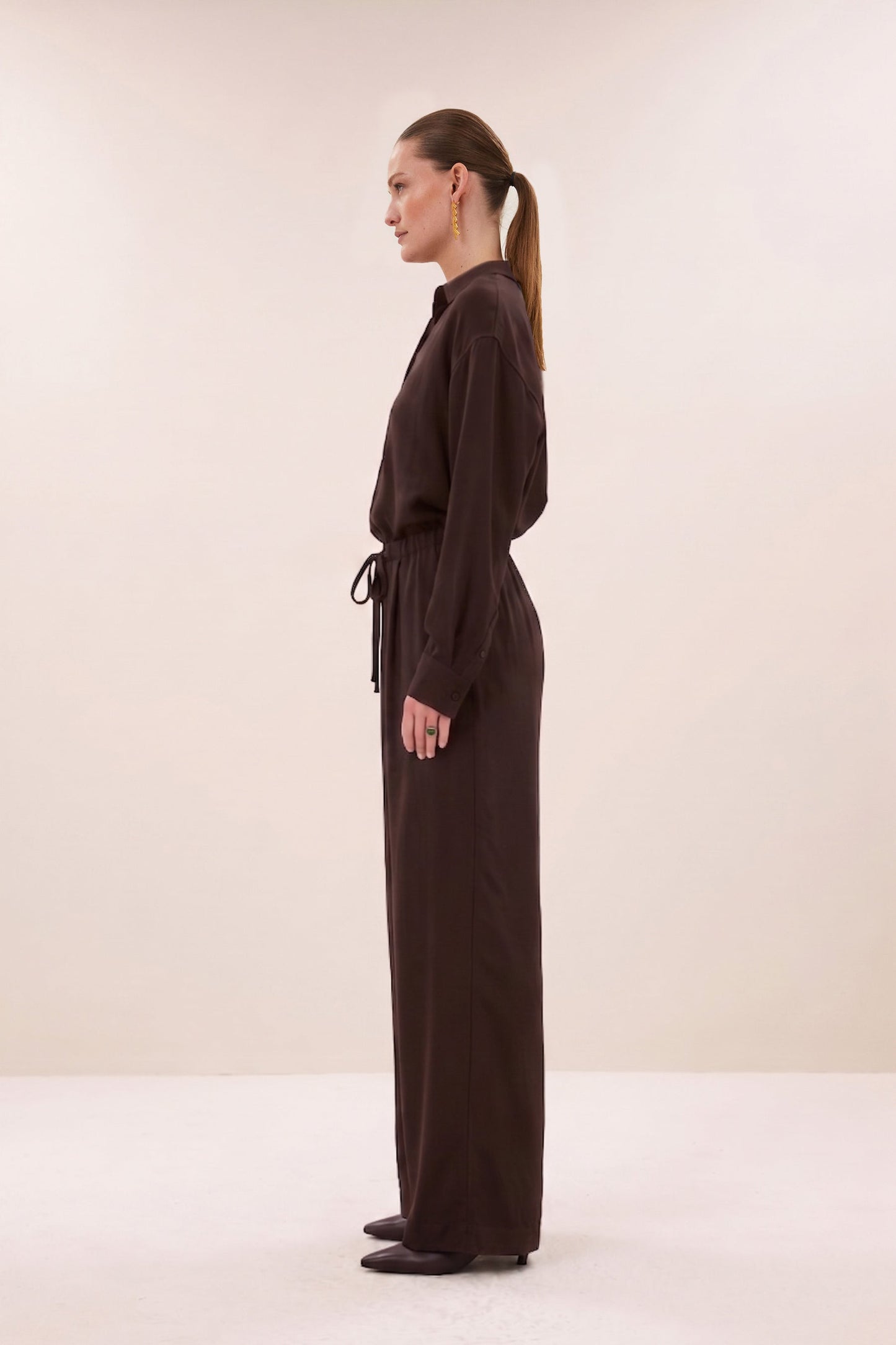 Pelle Satin Pants - Espresso