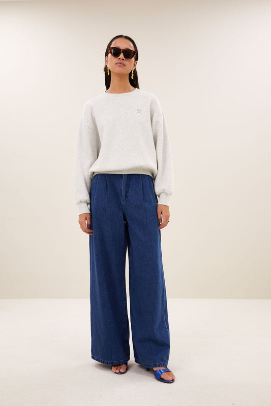 Lili Amor Sweater - Light Grey Melee