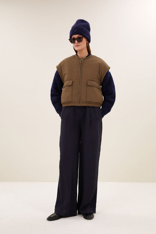 Gio Sleeveless Jacket - Hazel