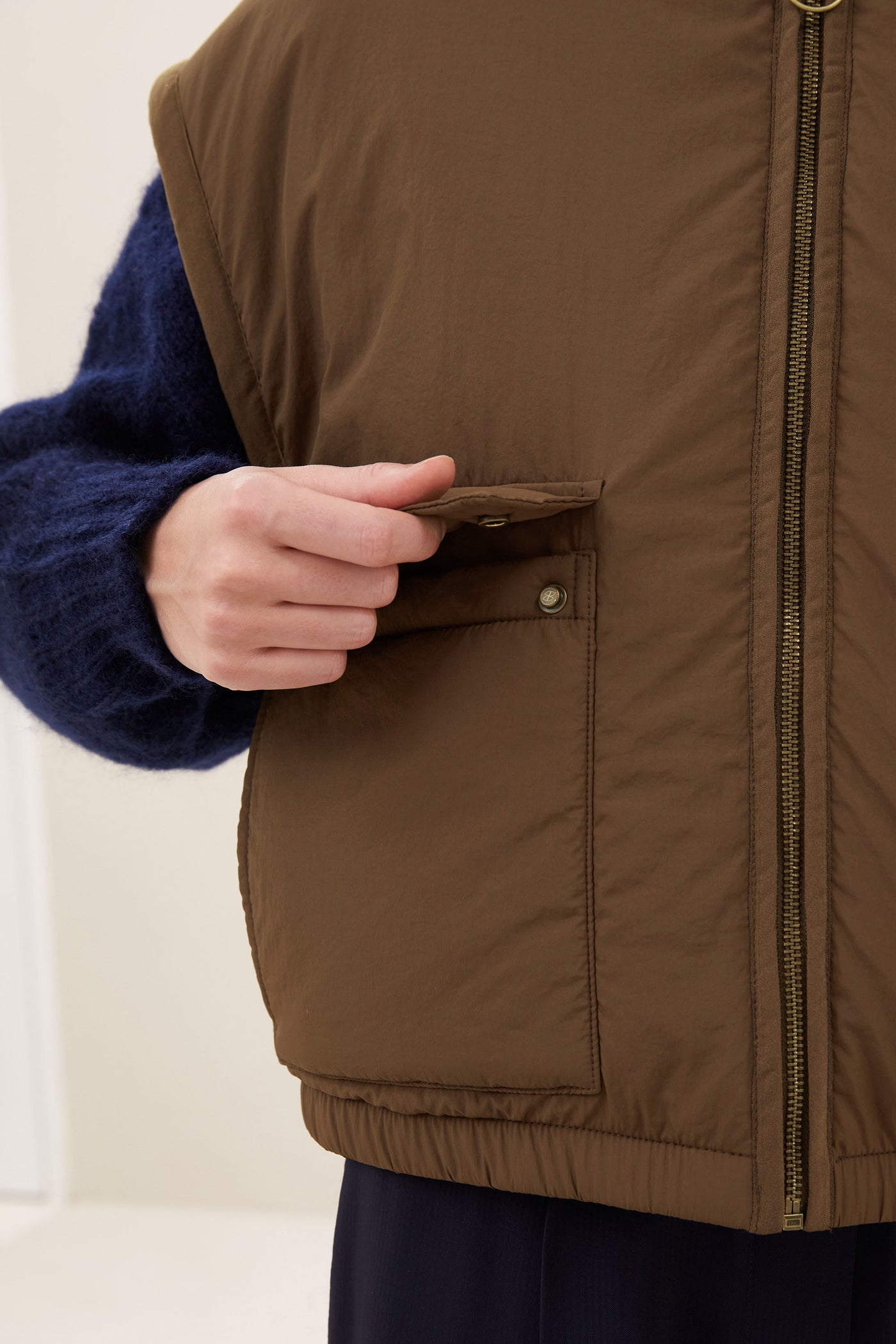 Gio Sleeveless Jacket - Hazel