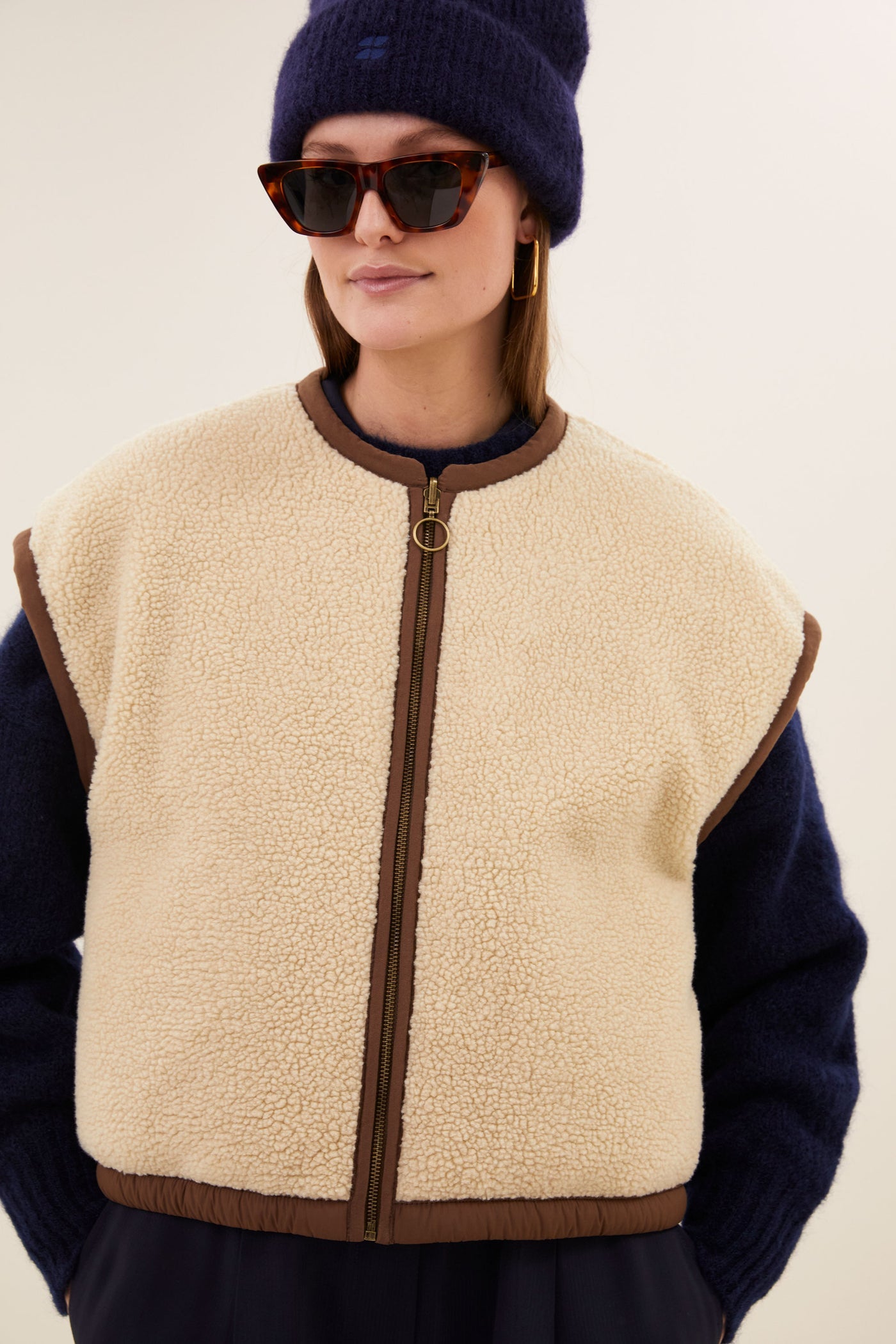Gio Sleeveless Jacket - Hazel