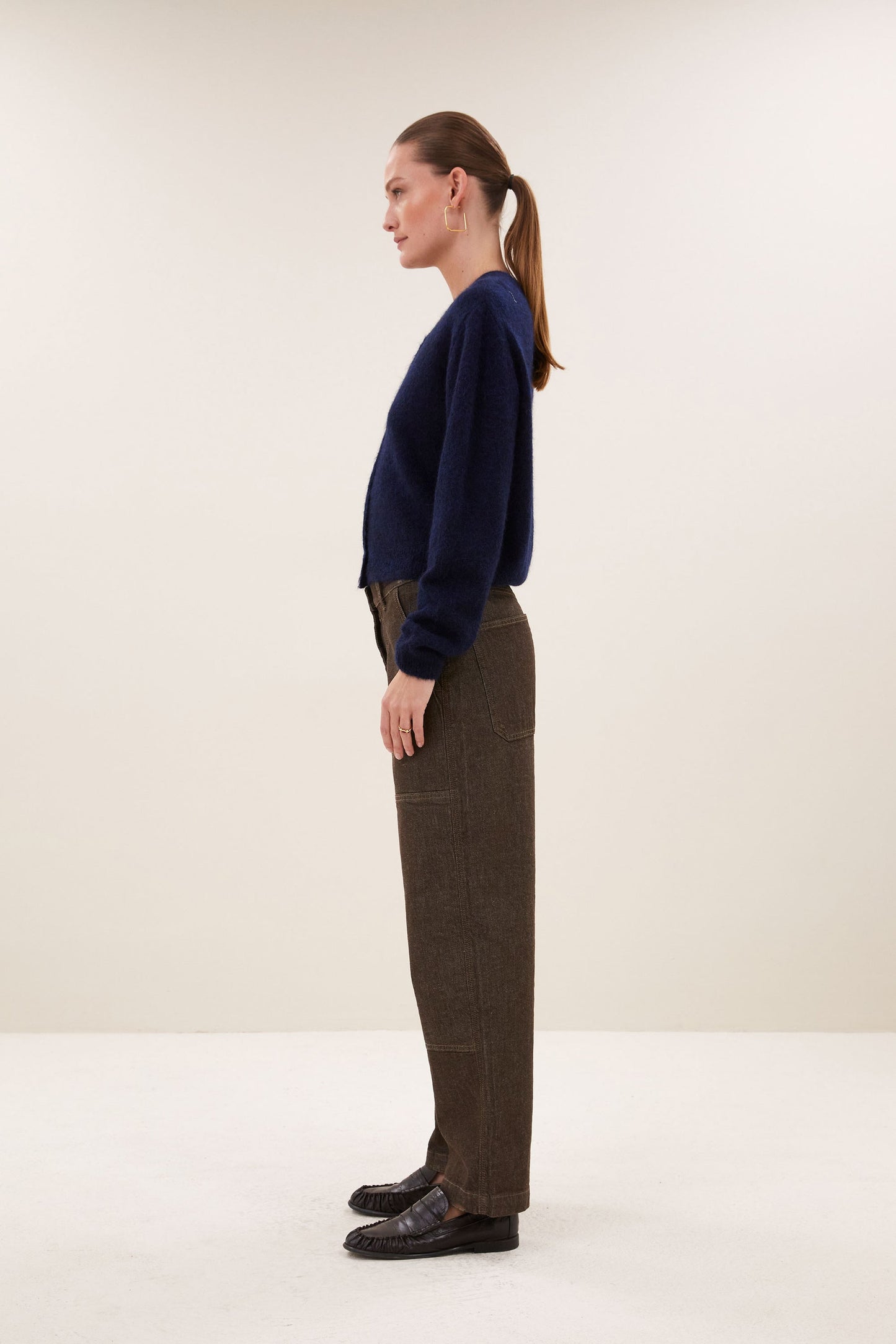Jenna Worker Jeans - Dark Brown