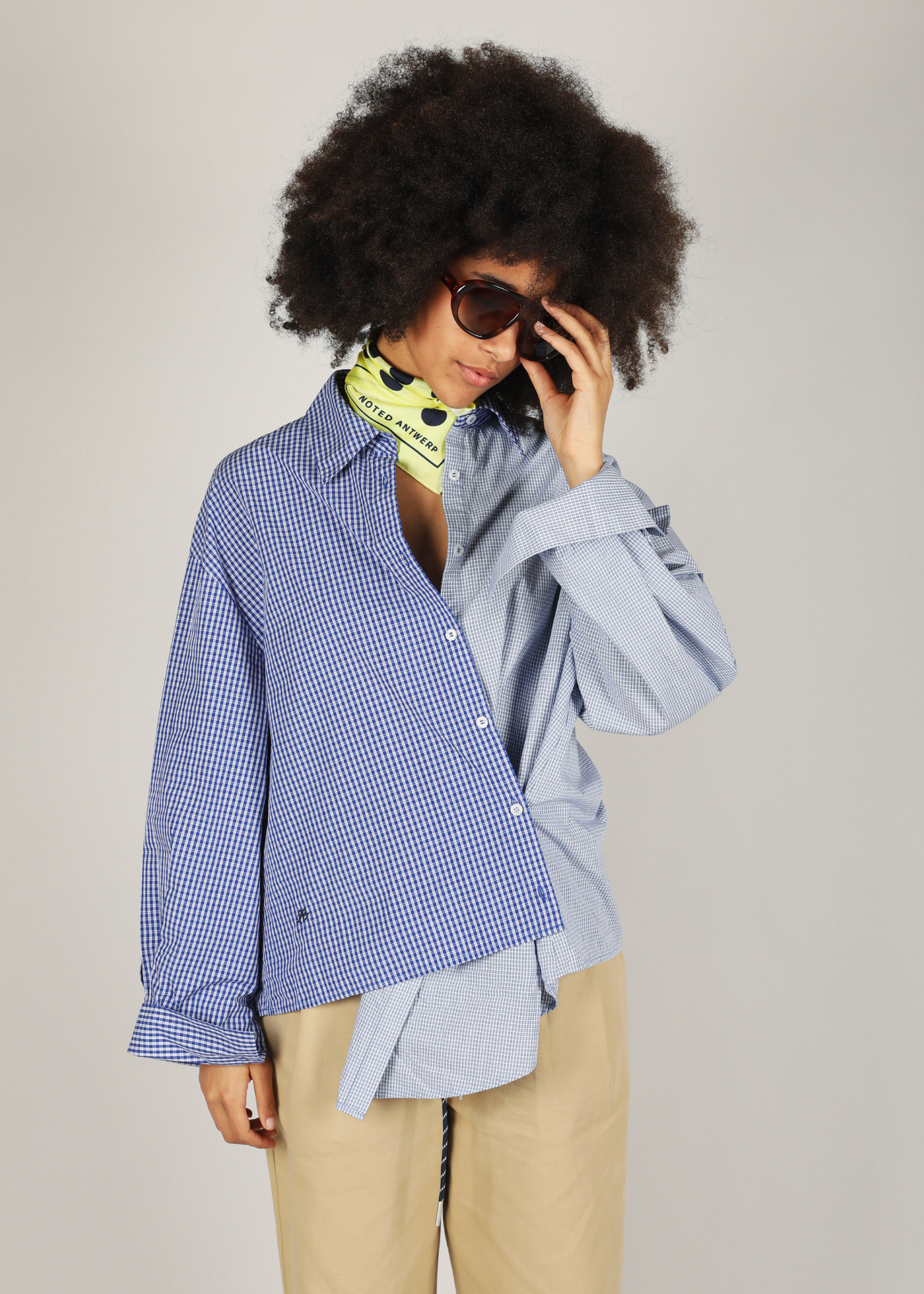 Connie Asymetric Shirt - Double Check