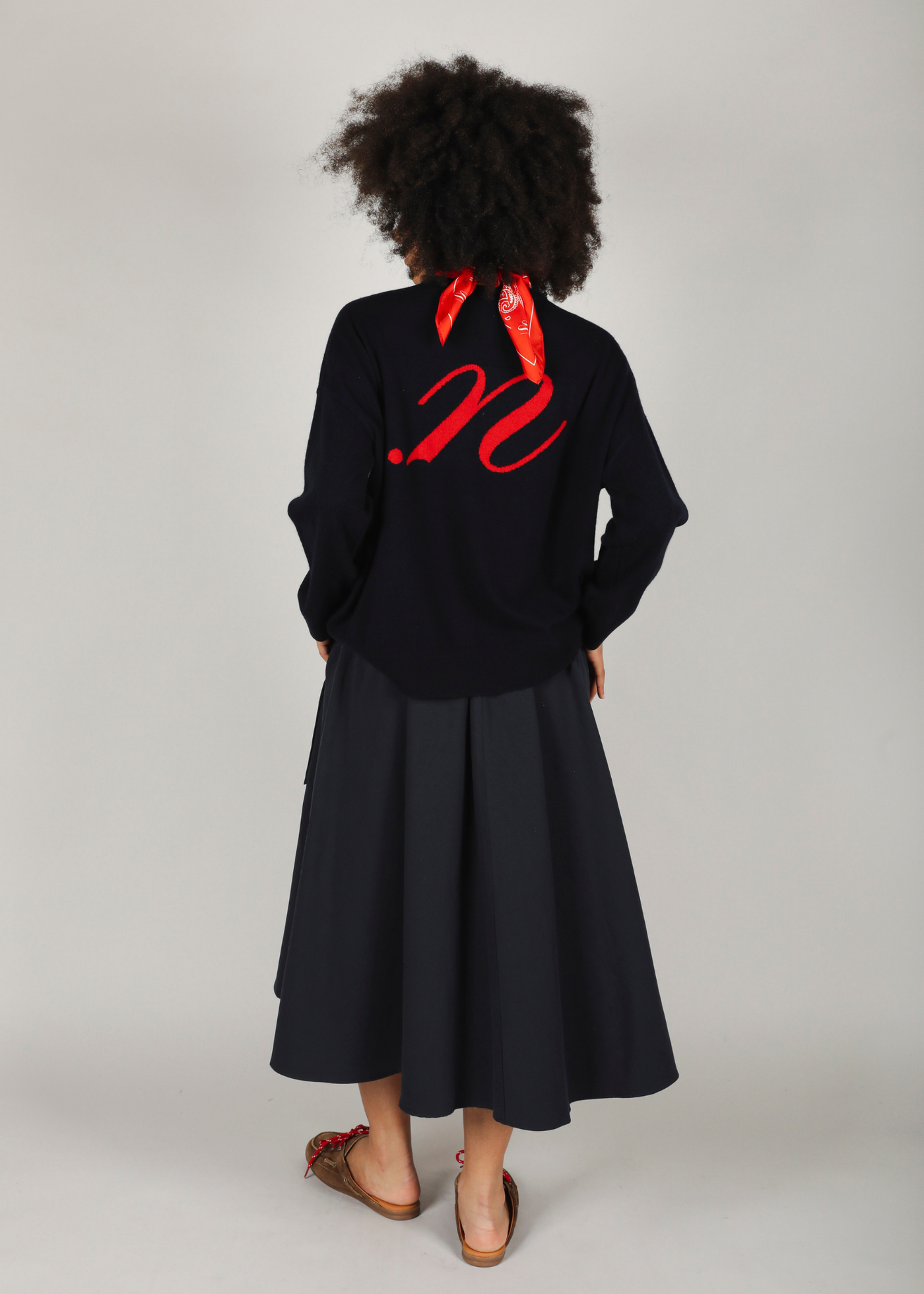 Benji Knit - Navy/Red