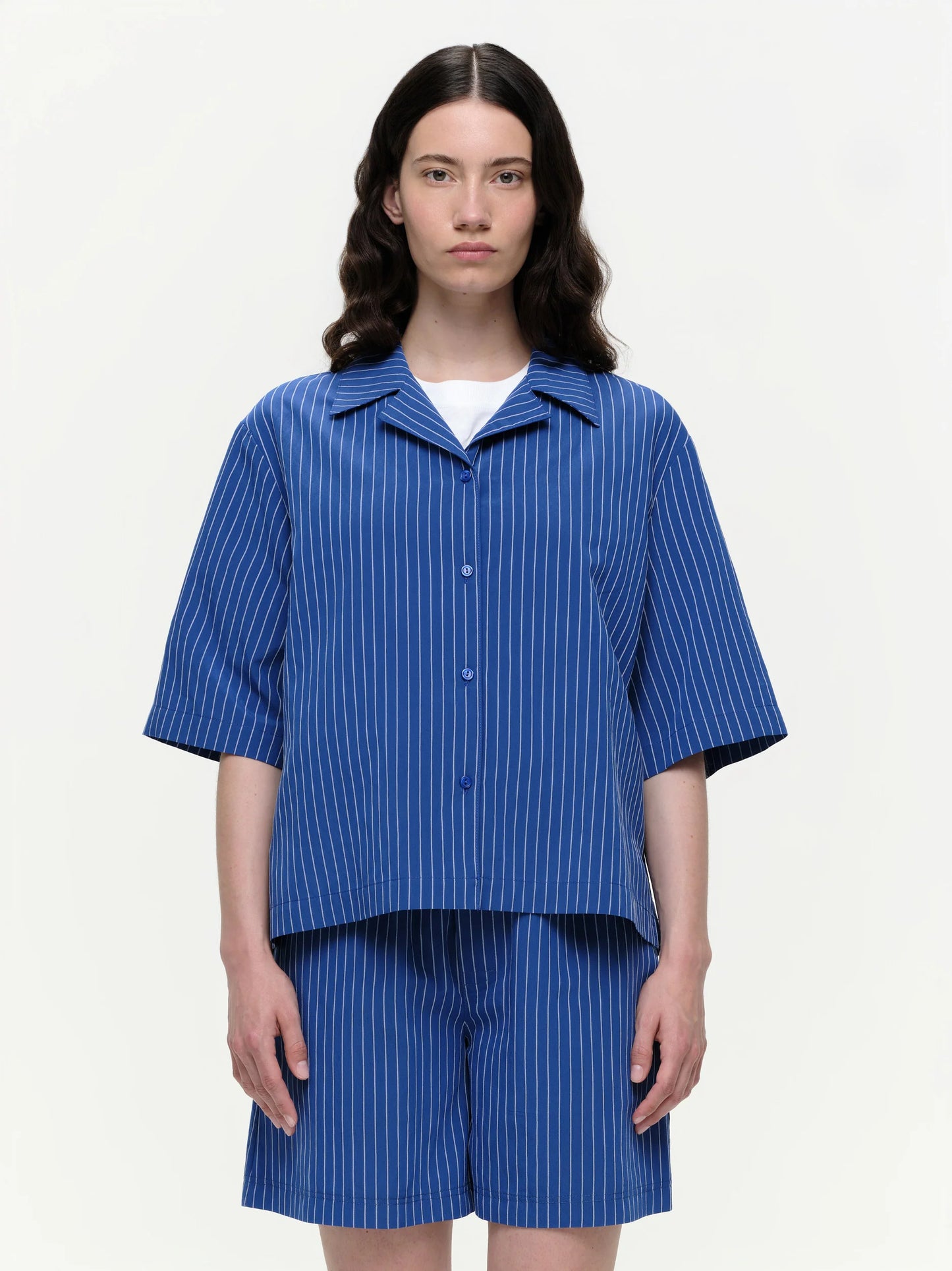 Tulla Open Collar Shirt - Electric Blue