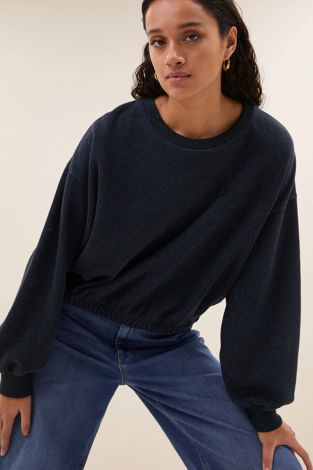 Bodil Sparkle Sweater - Midnight