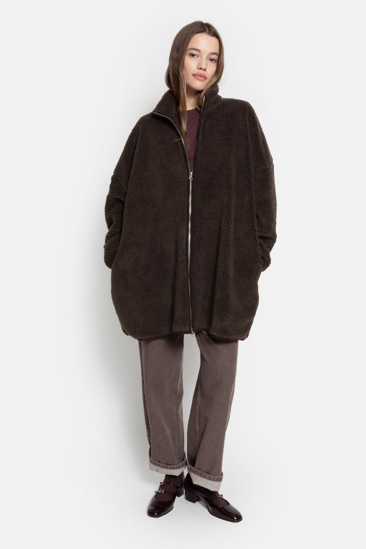 Onu Long Teddy Zipper - Brown