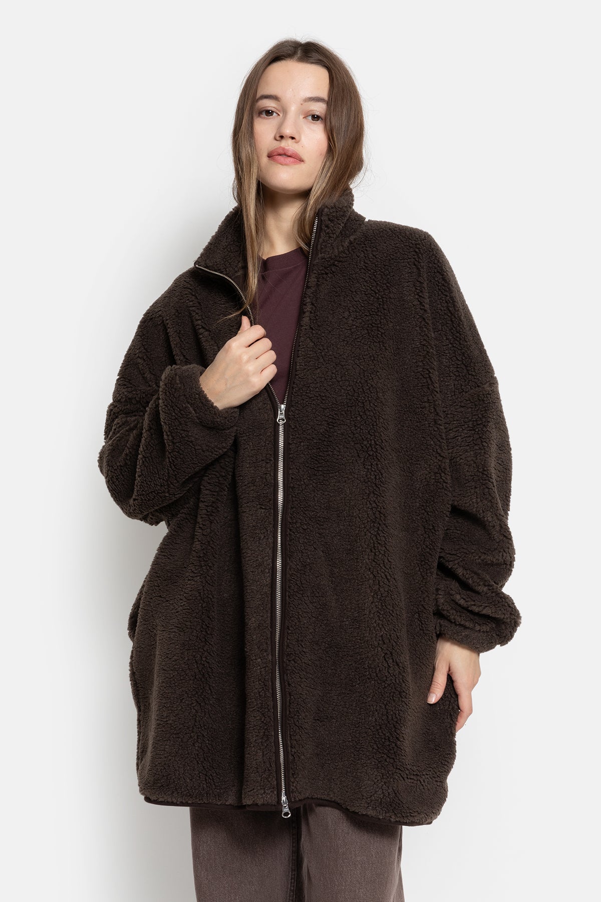 Onu Long Teddy Zipper - Brown