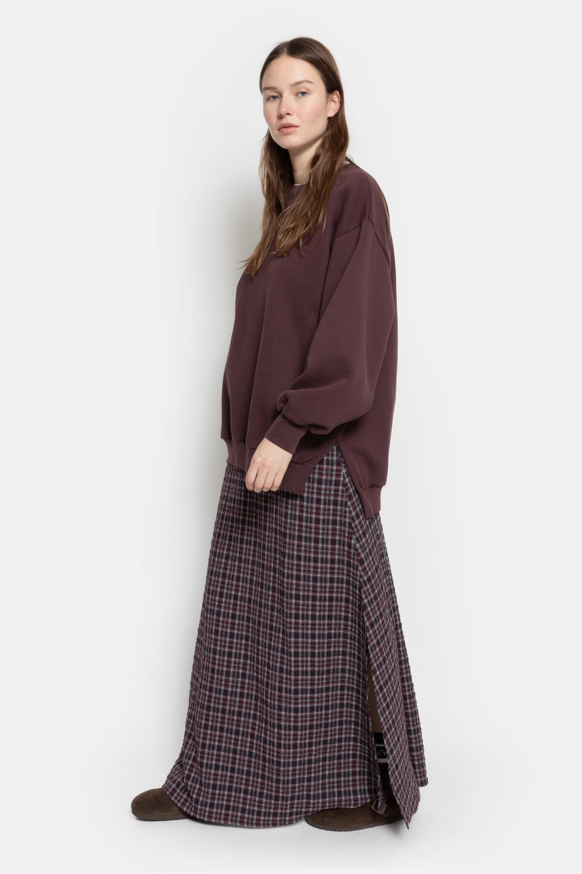 Ulla Oversized Sweatshirt - Aubergine