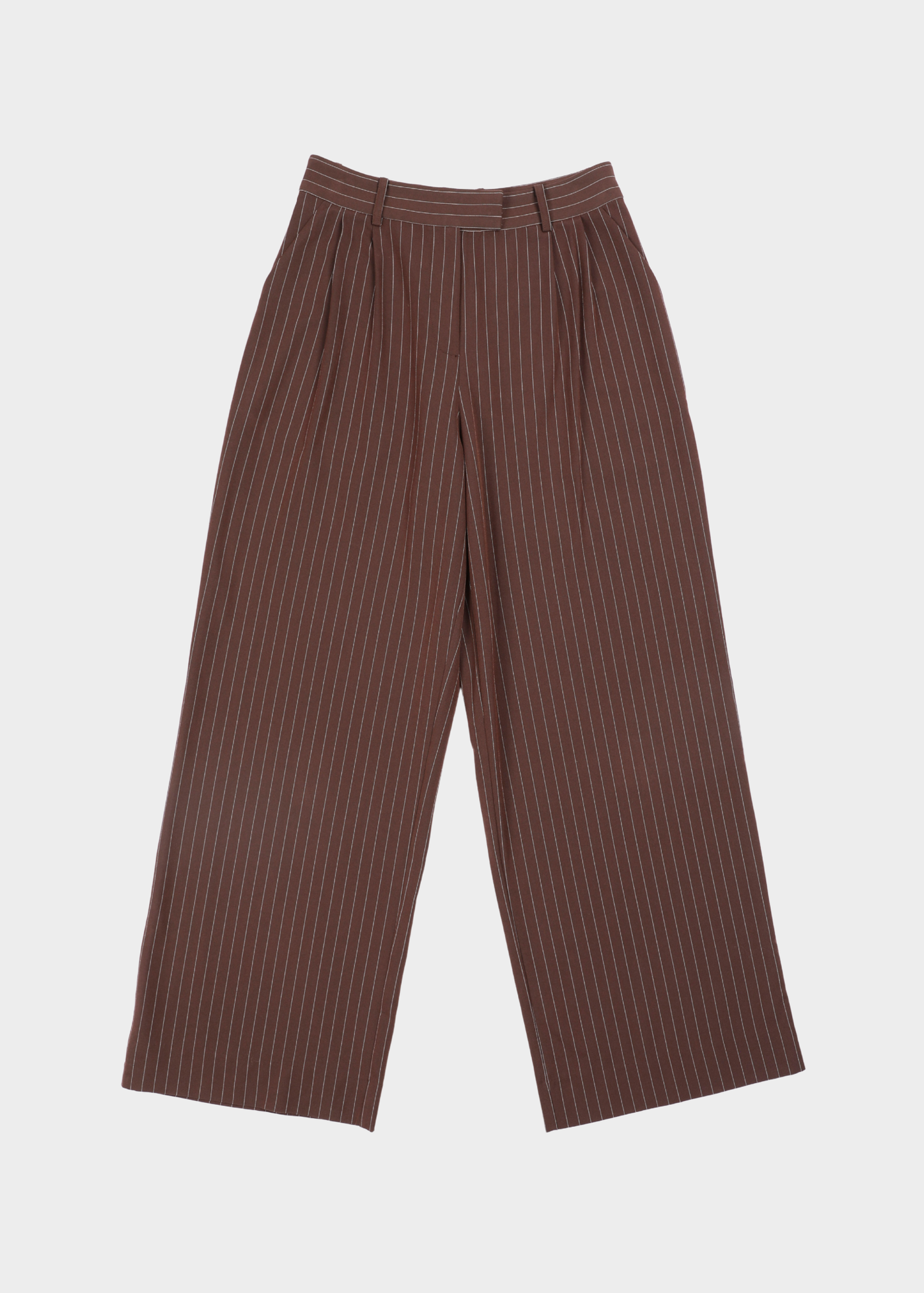 Abbi Striped Trousers - Dark Brown / White