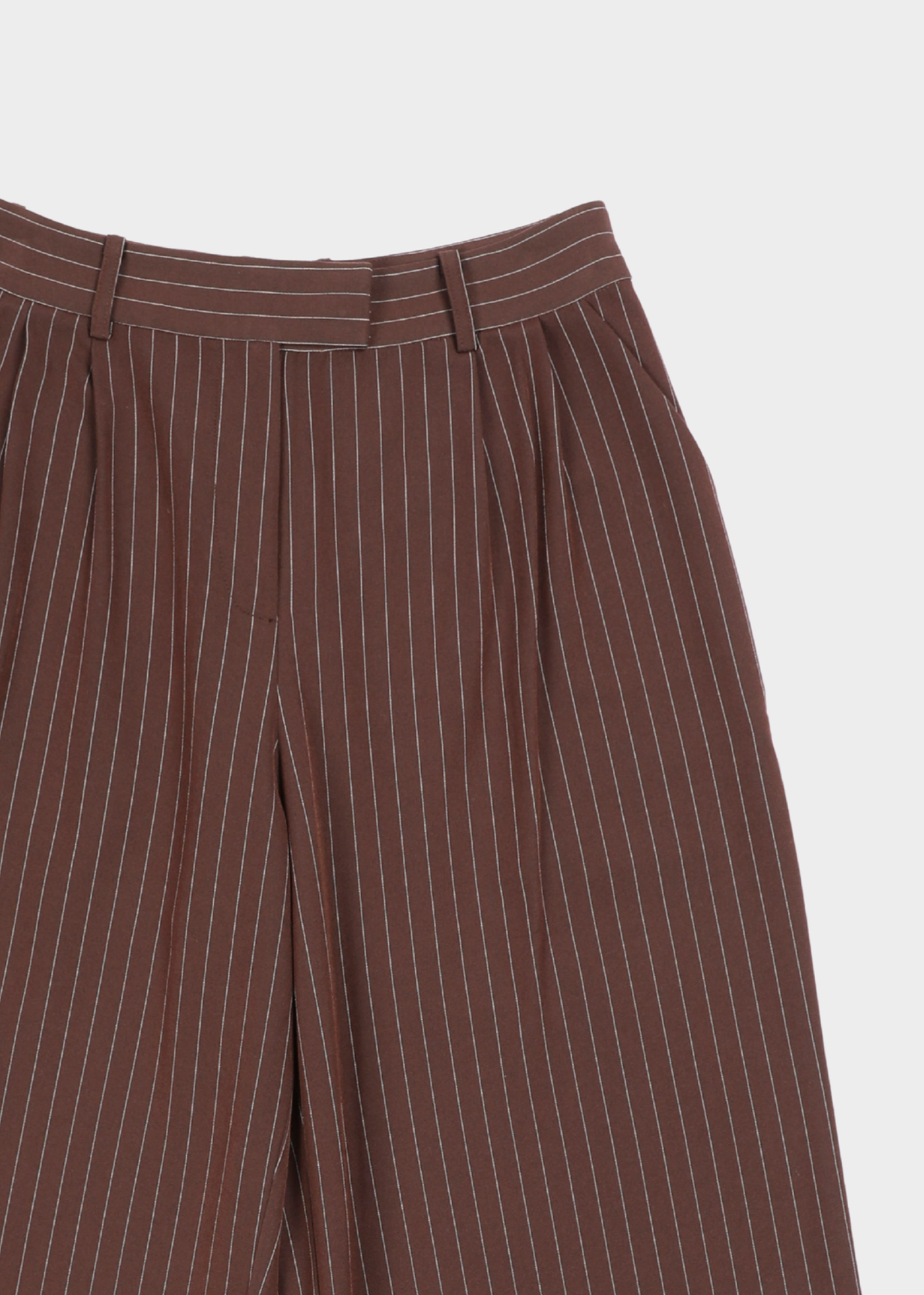 Abbi Striped Trousers - Dark Brown / White
