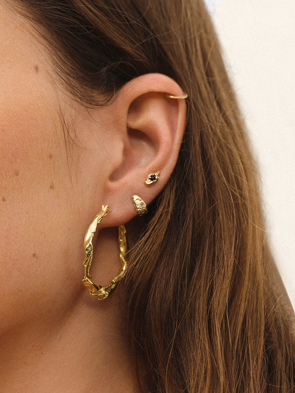 Spark Smokey Quartz - Earring Gold