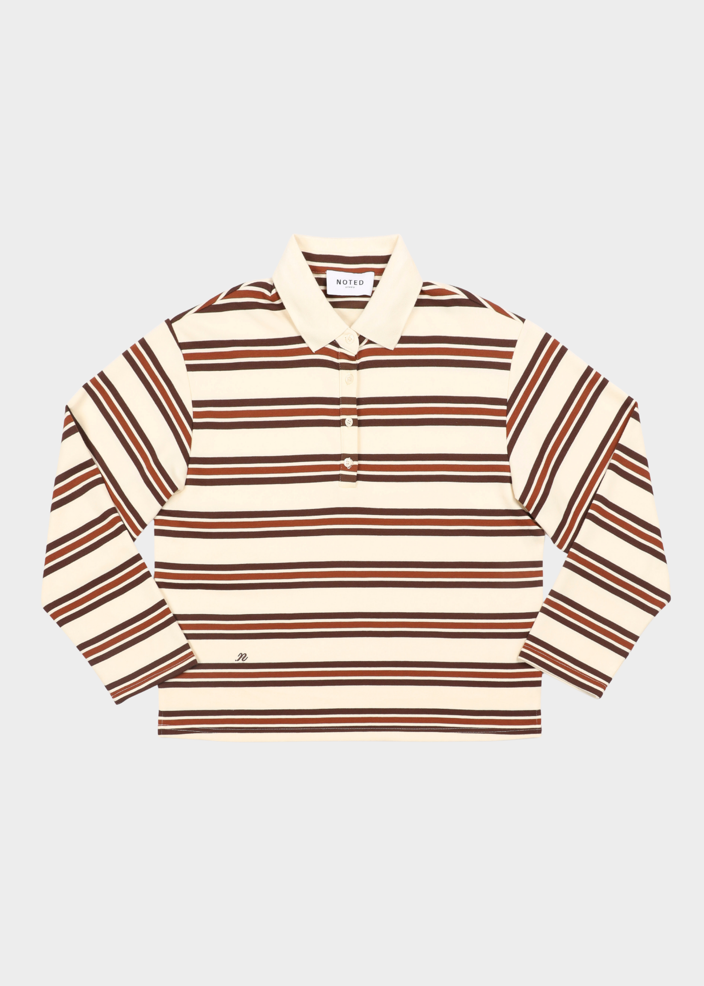 Auric Striped Polo - Dark Brown/ Beige