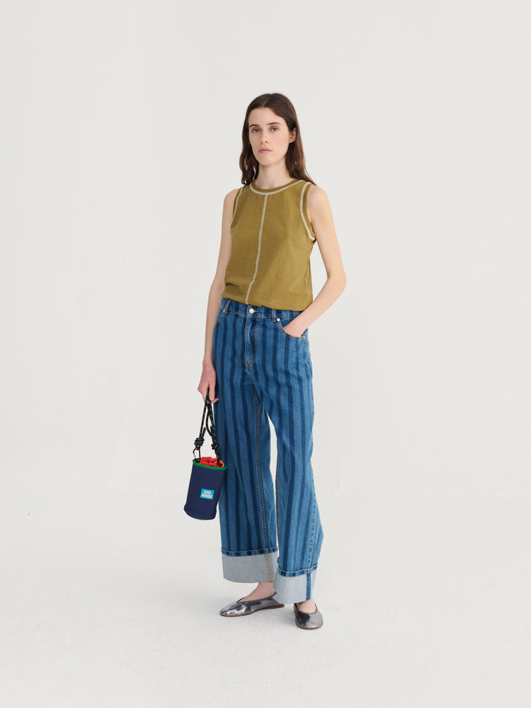 Wide Leg Pants - Striped