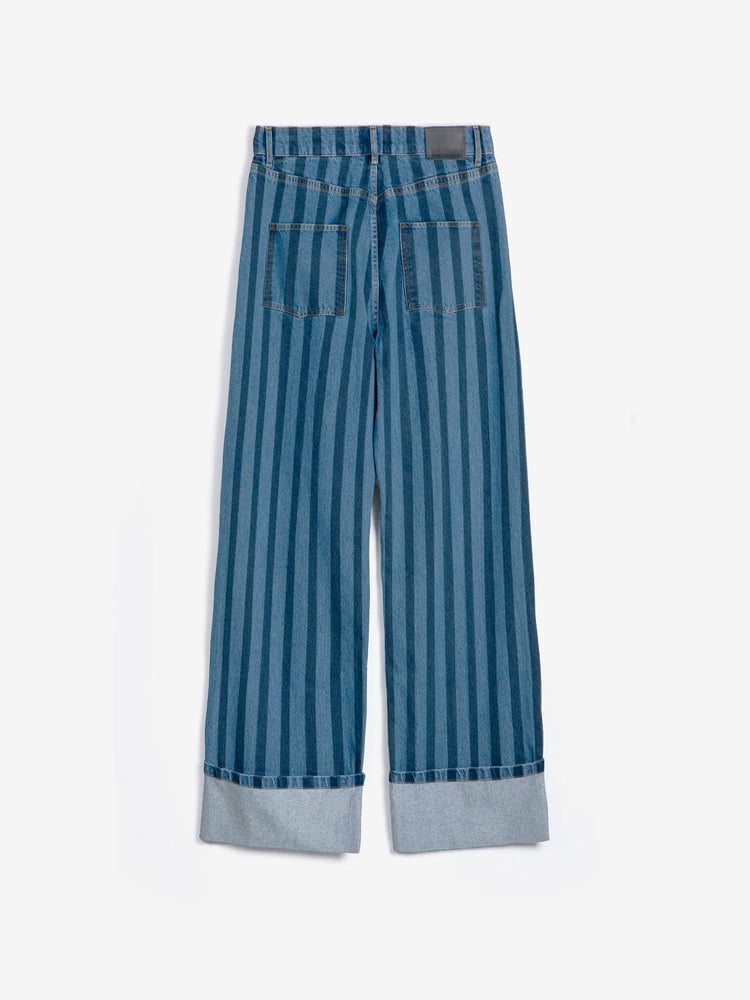Wide Leg Pants - Striped