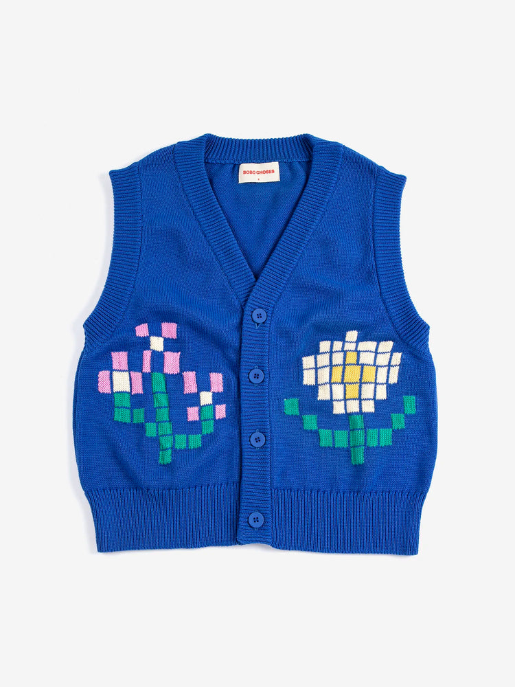 Cotton Vest - Pixel Flowers